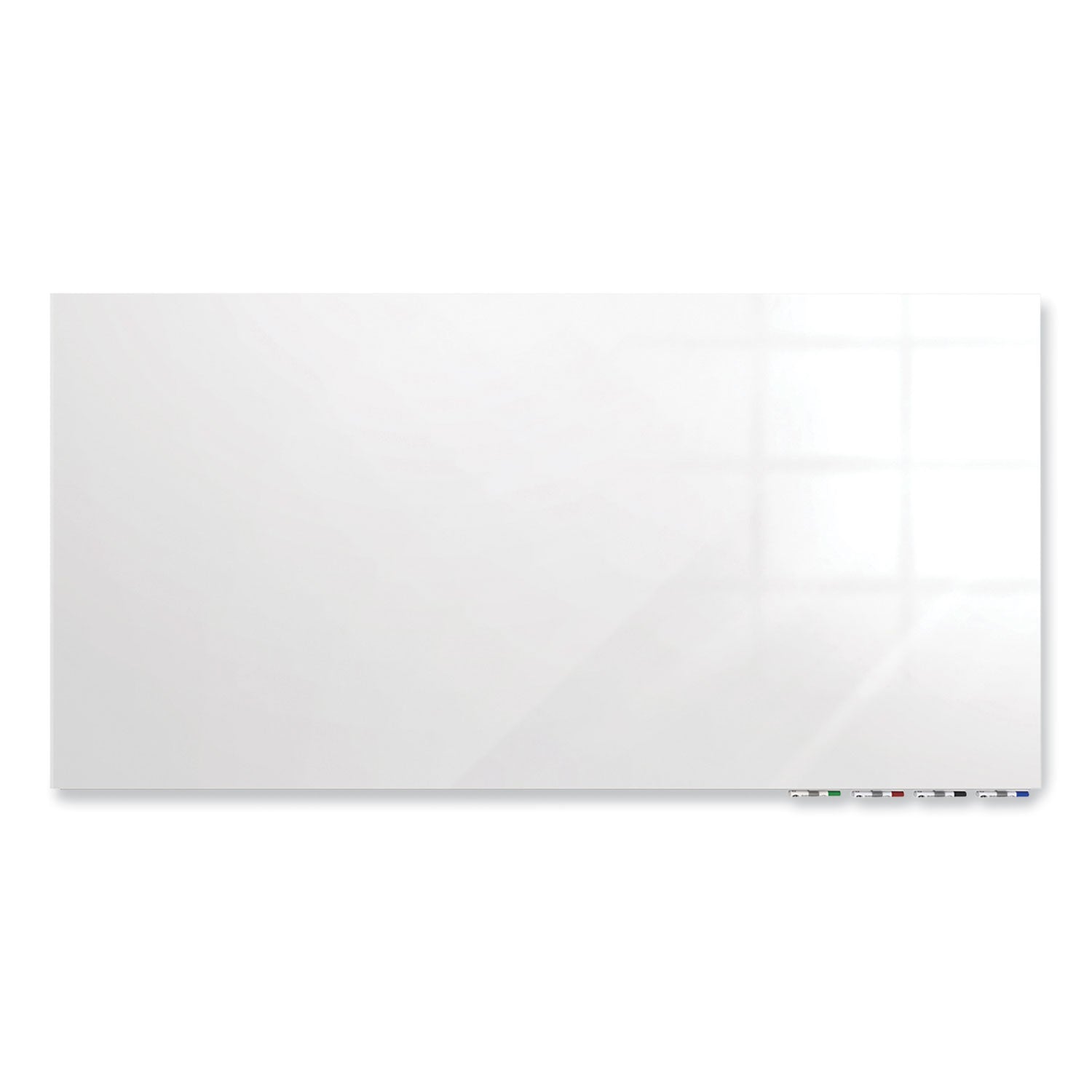 Ghent Aria Low-Profile Frameless Magnetic Glassboard, 96" x 48", White Surface