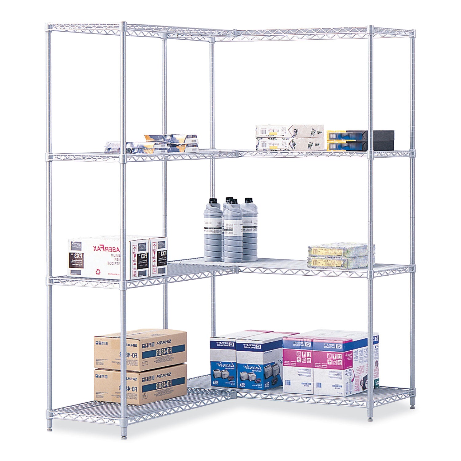 Safco® Industrial Extra Shelf Pack, 36w x 18d x 1.5h Steel, Metallic Gray, 2/Pack
