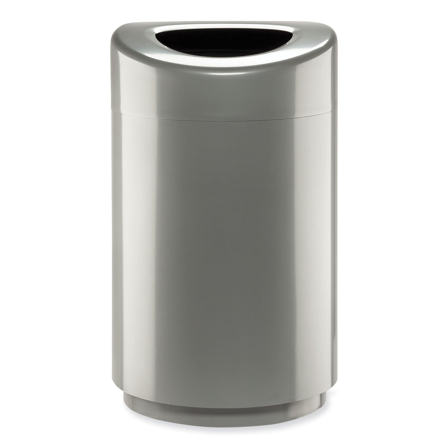 Safco® Open Top Round Waste Receptacle, 30 gal, Steel, Silver