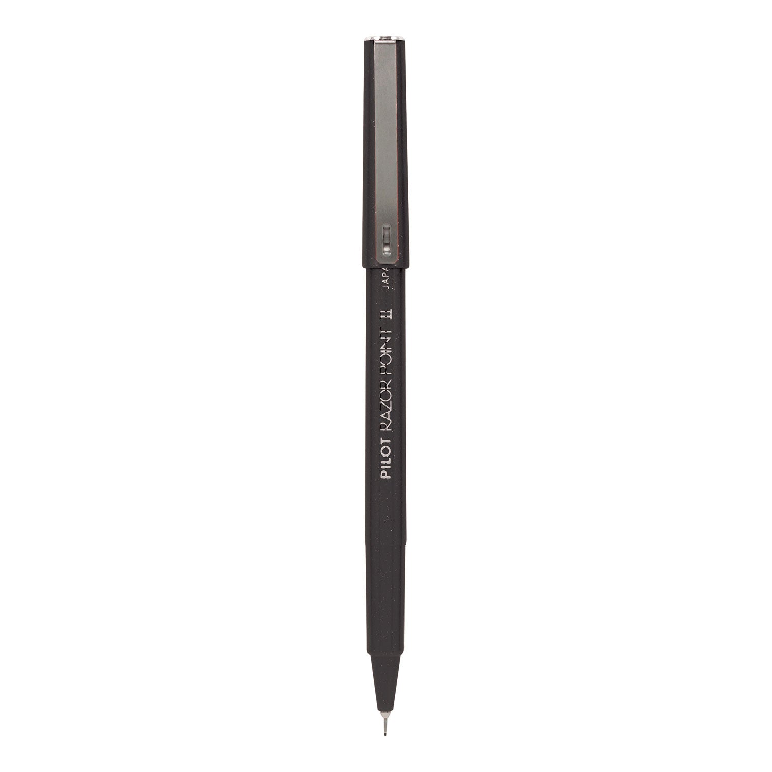Pilot® Razor Point Fine Line Porous Point Pen, Stick, Extra-Fine 0.3 Mm, Black Ink, Black Barrel, Dozen