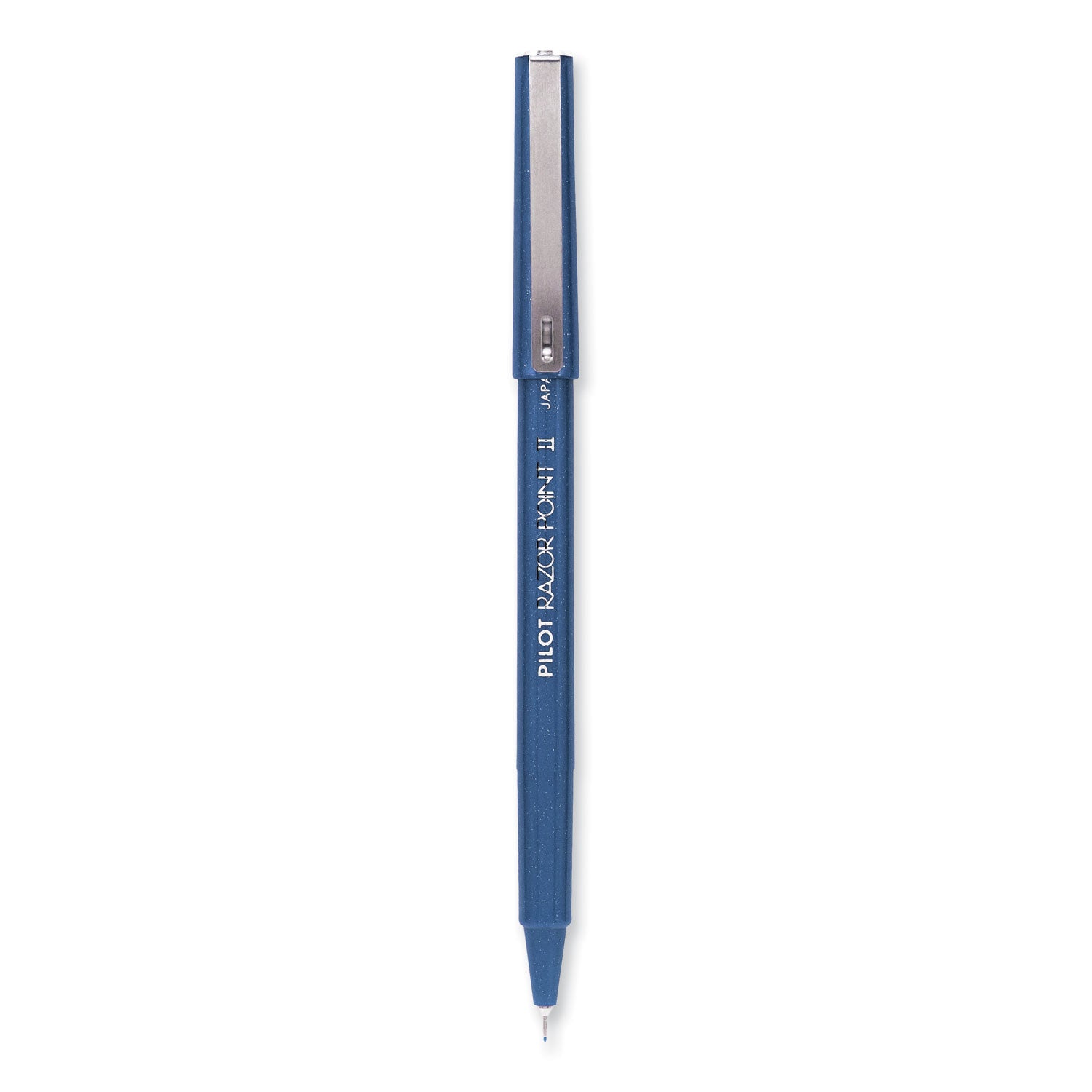 Pilot® Razor Point II Super Fine Line Porous Point Pen, Stick, Super-Fine 0.2 mm, Blue Ink, Blue Barrel, Dozen