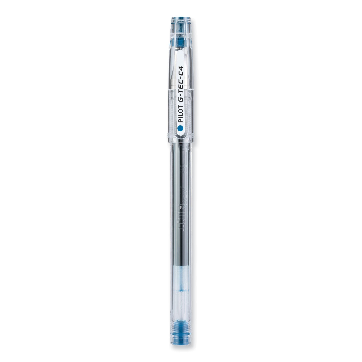 Pilot® G-TEC-C Ultra Gel Pen, Stick, Ultra-Fine 0.4 mm, Blue Ink, Clear/Blue Barrel, Dozen