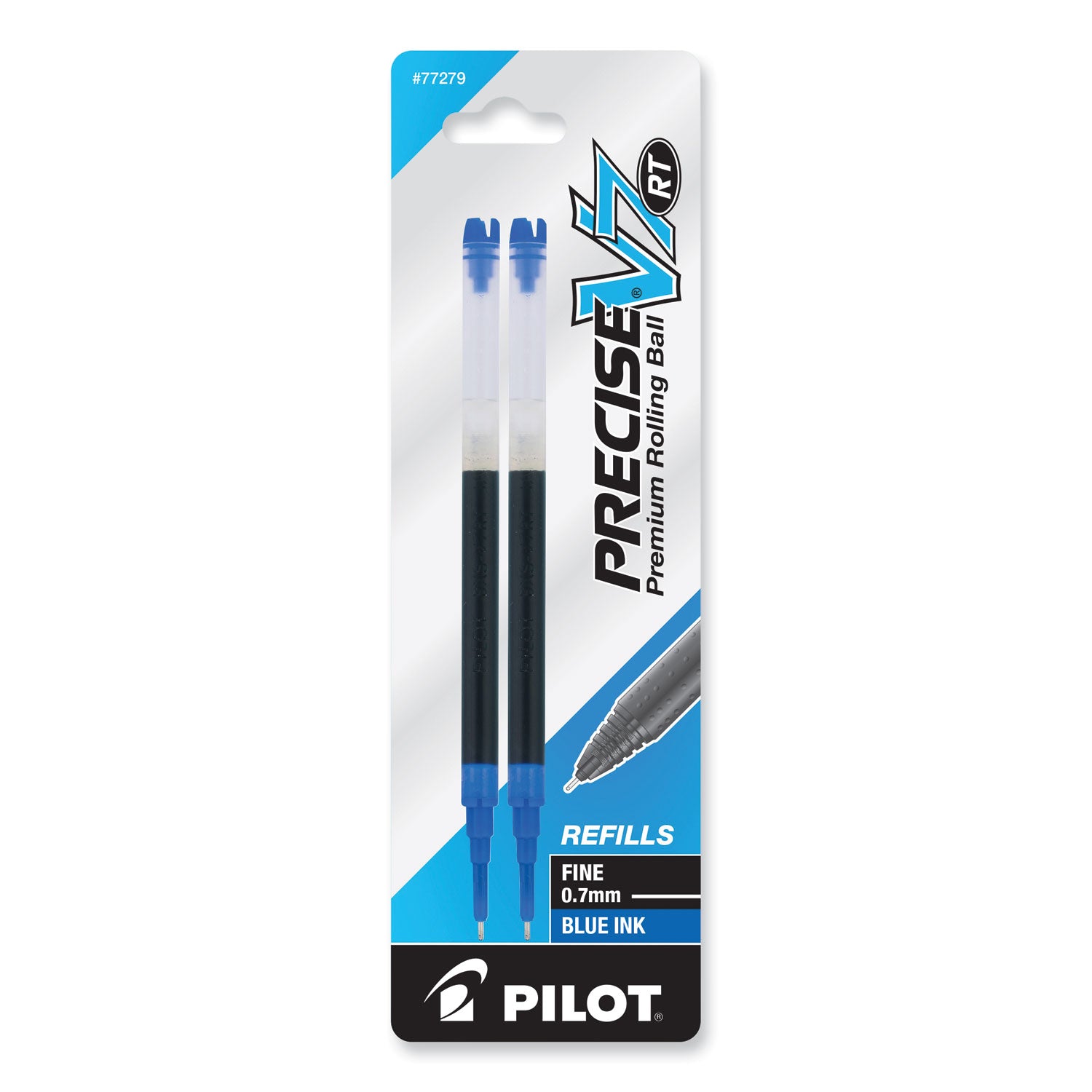 Pilot® Refill For Pilot Precise V7 Rt Rolling Ball, Fine Conical Tip, Blue Ink, 2/pack