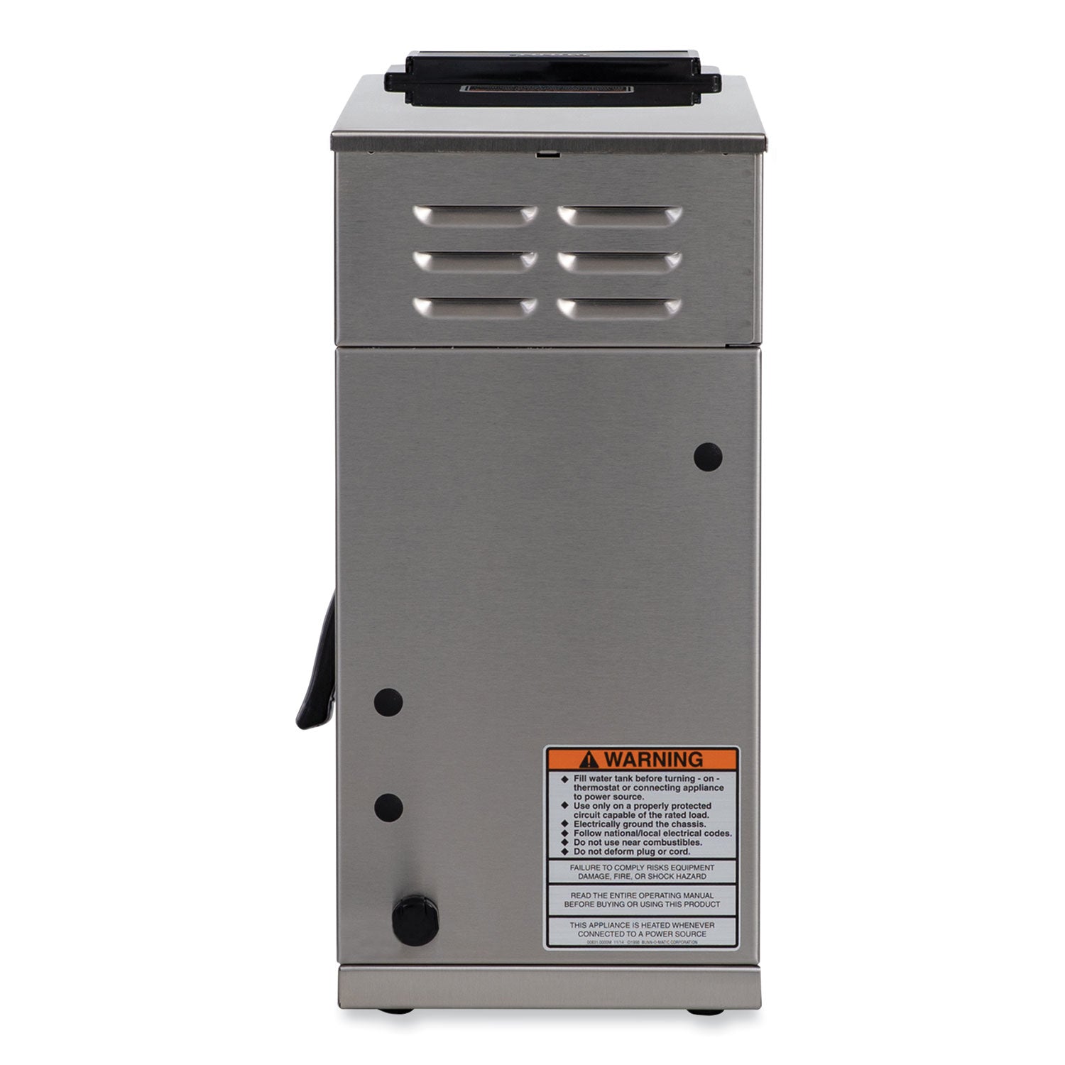 BUNN® VP17-1 12-Cup Commercial Pourover Coffee Brewer, Stainless Steel/Black