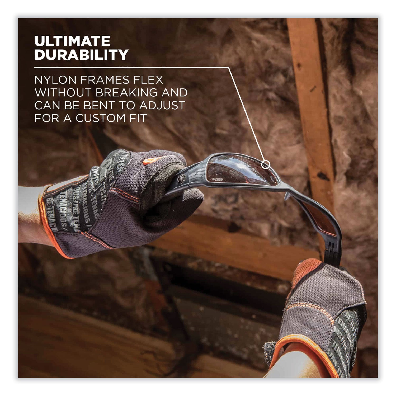 ergodyne® Skullerz Odin Safety Glasses, Matte Gray Nylon Impact Frame, Polarized Smoke Polycarbonate Lens