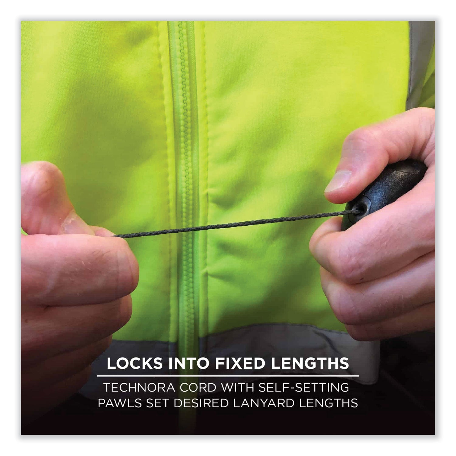 ergodyne® Squids 3000 Retractable Tool Lanyard with Carabiner Anchor, 1 lb Working Capacity, 48" Long, Black