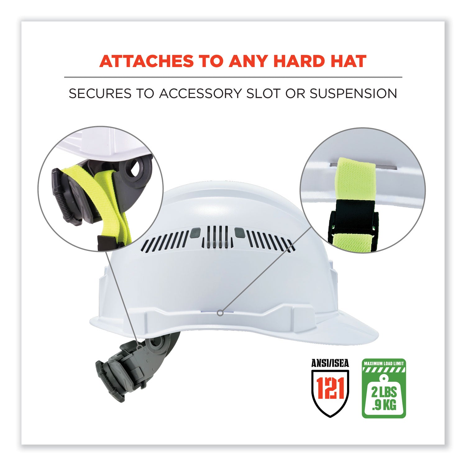 ergodyne® Squids 3150 Elastic Lanyard with Buckle, 2 lb Max Working Capacity, 18" to 48" Long, Lime