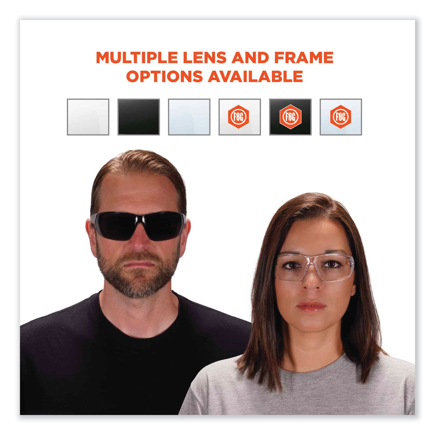 ergodyne® Skullerz Vali Frameless Safety Glasses, Black Nylon Impact Frame, Anti-Fog Indoor/Outdoor Polycarbonate Lens