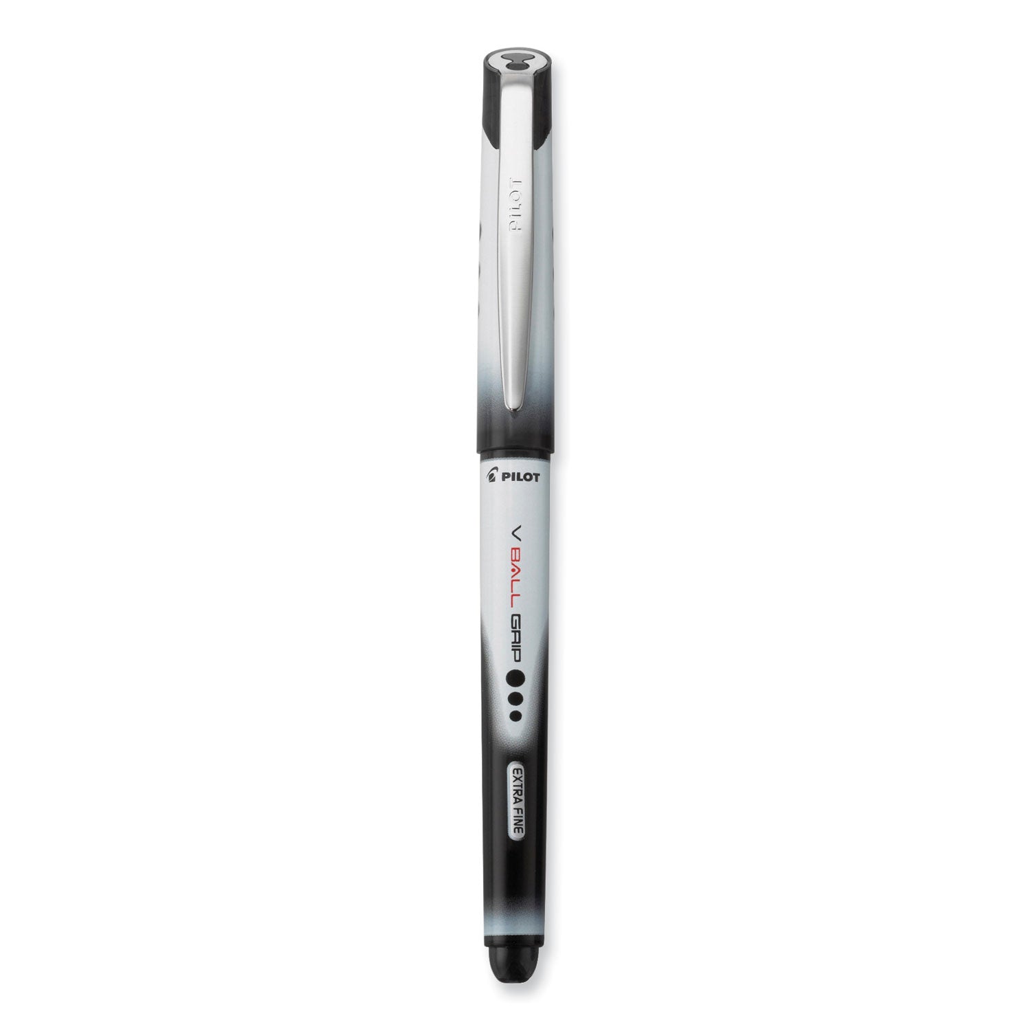 Pilot® VBall RT Liquid Ink Rollerball Pen, Retractable, Extra-Fine 0.5 mm, Black Ink, Black/White Barrel