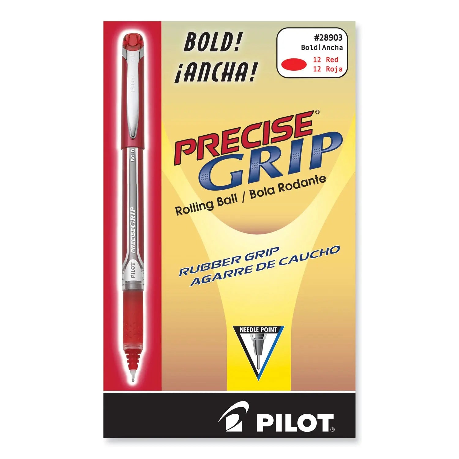 Precise Grip Roller Ball Pen, Stick, Bold 1 mm, Red Ink, Red Barrel Pilot® Flipcost