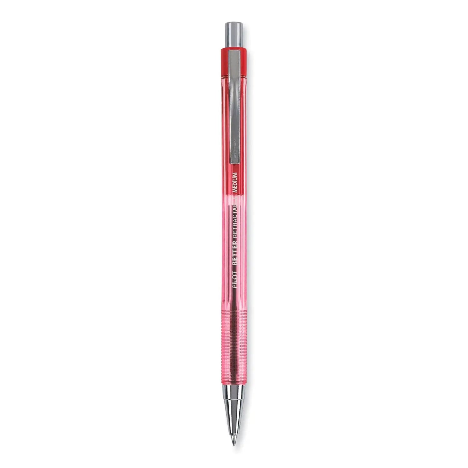 Better Ballpoint Pen, Retractable, Medium 1 mm, Red Ink, Translucent Red Barrel, Dozen
