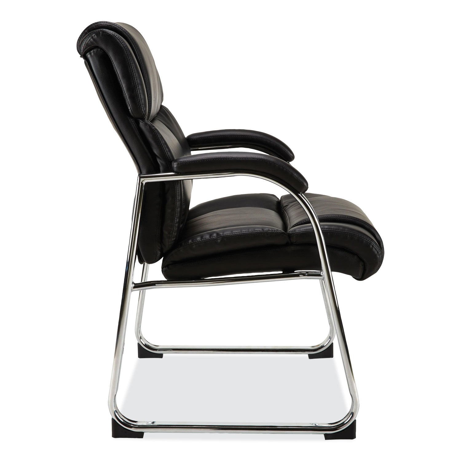 Alera® Alera Hildred Series Guest Chair, 25" x 28.94" x 37.8", Black Seat, Black Back, Chrome Base