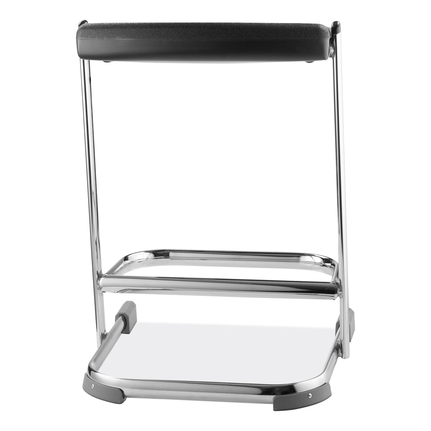 NPS® 6600 Series Elephant Z-Stool, Backless, Supports Up to 500 lb, 22" Seat Height, Black Seat, Chrome Frame