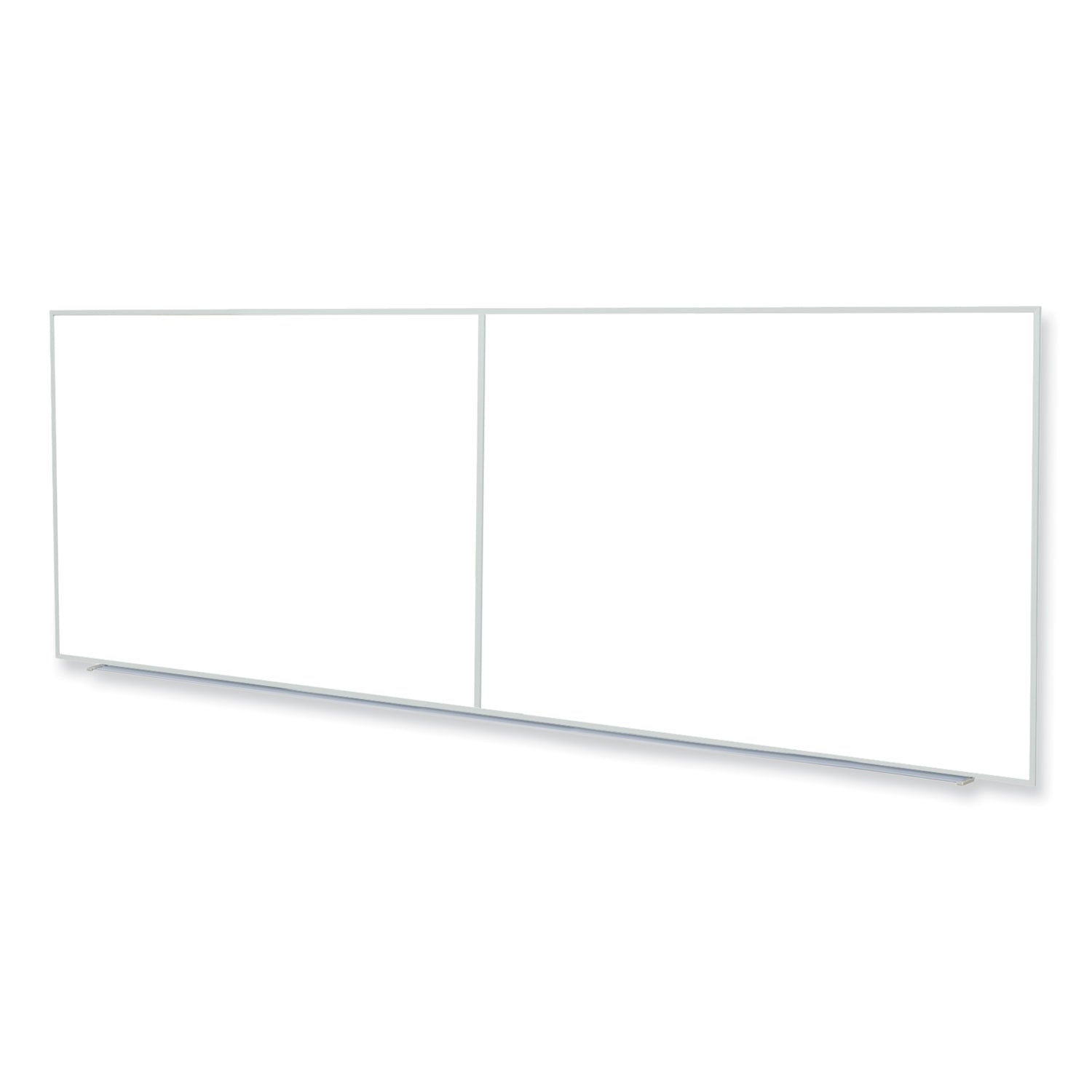Ghent Non-Magnetic Whiteboard with Aluminum Frame, 144.63" x 48.47", White Surface, Satin Aluminum Frame