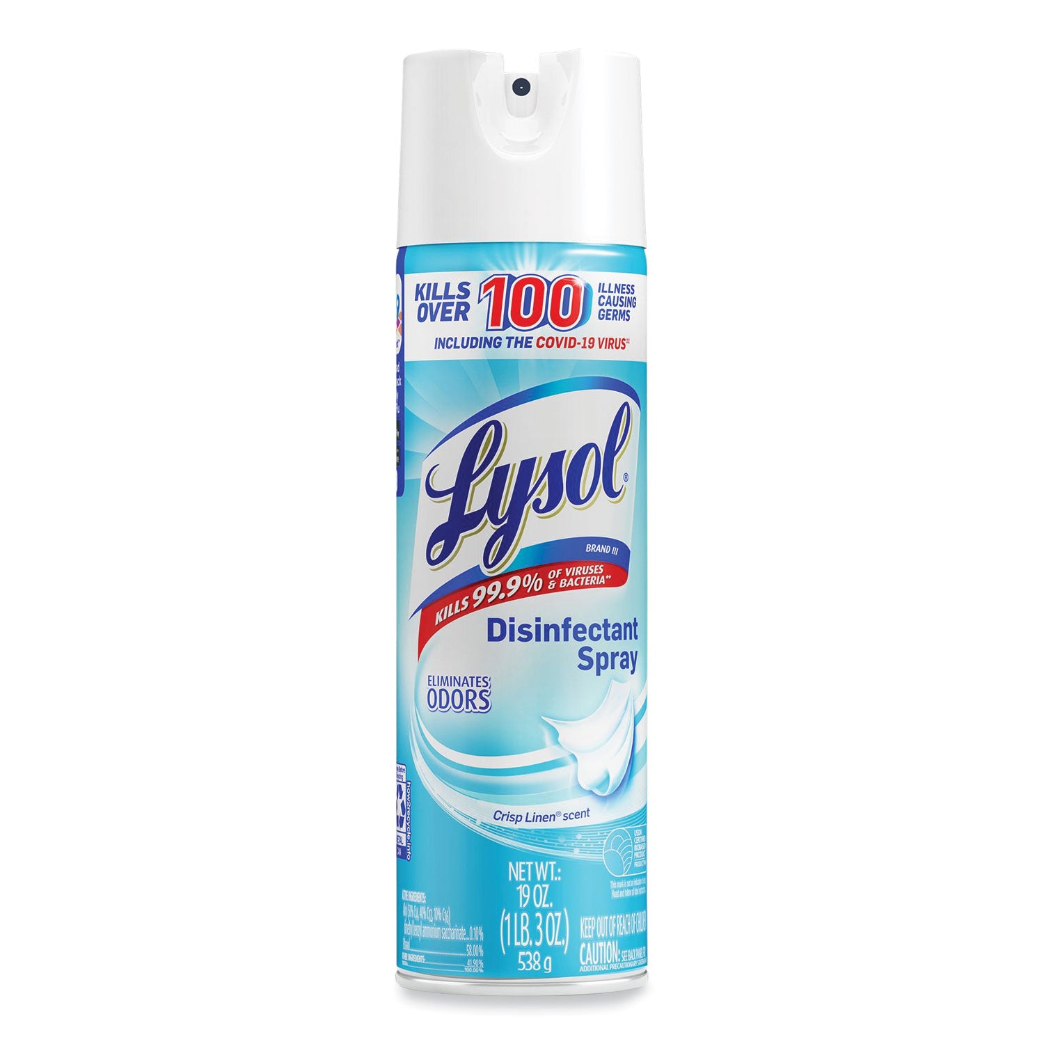 LYSOL® Brand Disinfectant Spray, Crisp Linen, 19 Oz Aerosol Spray, 12/carton