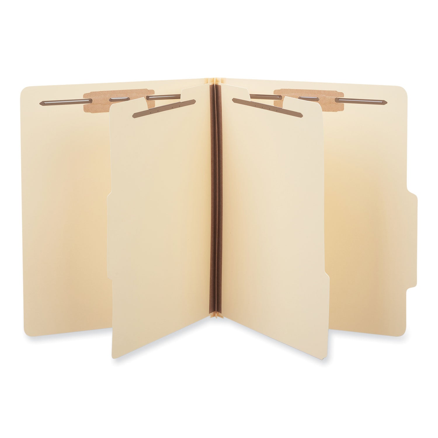 Universal® Six-Section Classification Folders, 2" Expansion, 2 Dividers, 6 Fasteners, Letter Size, Manila Exterior, 15/Box
