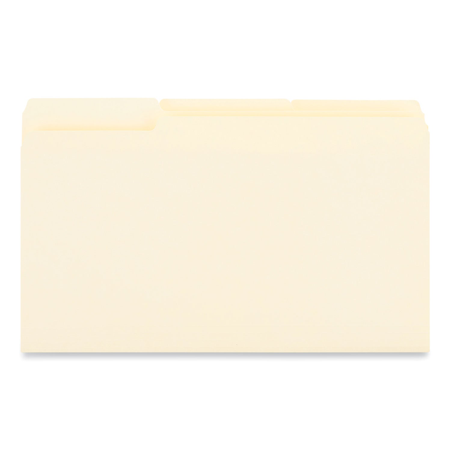 Universal® Interior File Folders, 1/3-Cut Tabs: Assorted, Legal Size, 9.5-pt Manila, 100/Box