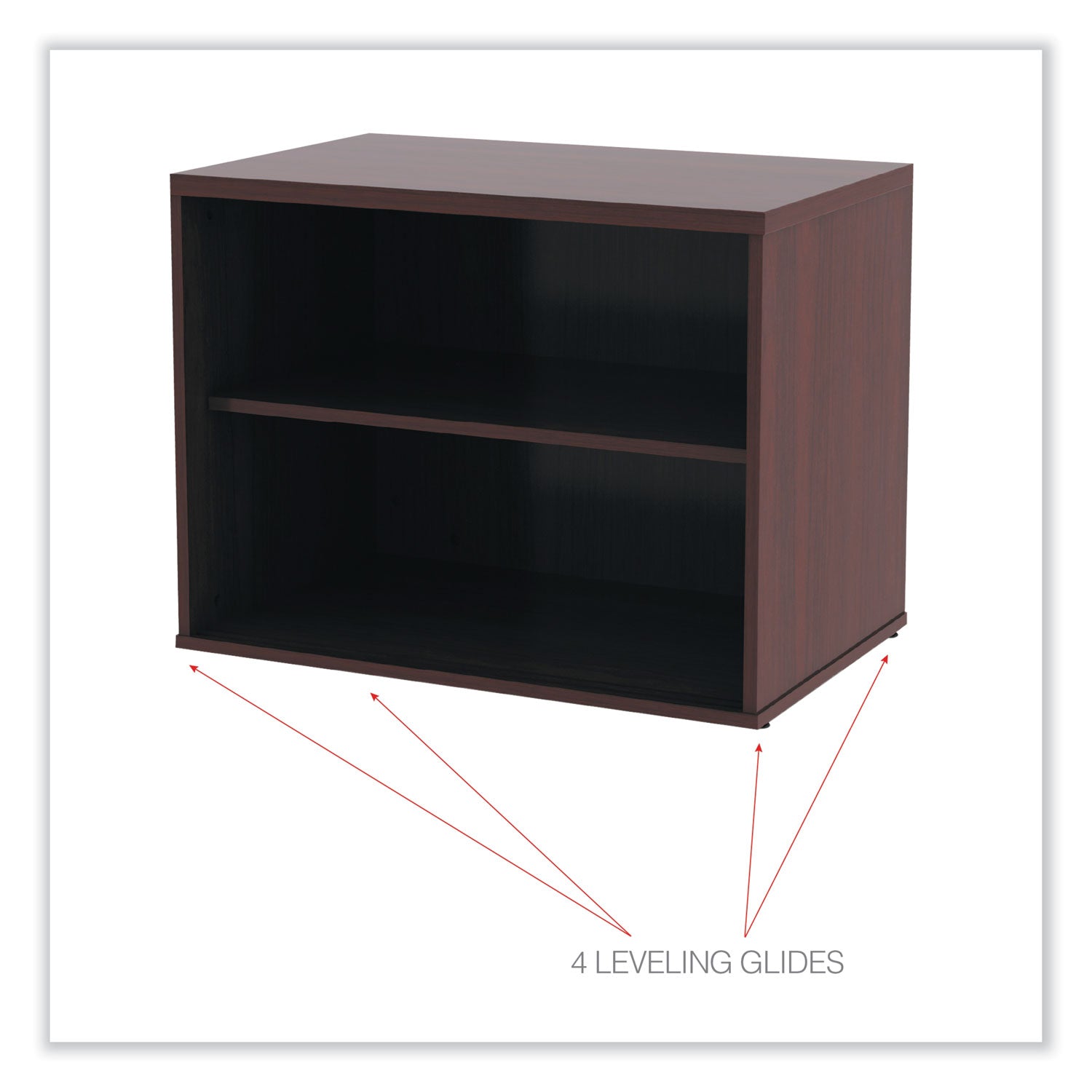 Alera® Alera Open Office Desk Series Low Storage Cabinet Credenza, Woodgrain Laminate, 29.5" x 19.13" x 22.78", Mahogany