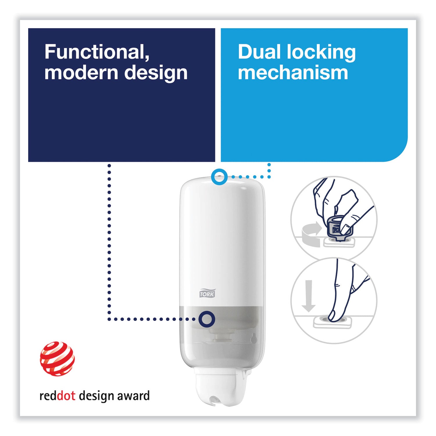 Tork® Elevation Liquid Skincare Dispenser, 1 L Bottle; 33 Oz Bottle, 4.4 X 4.5 X 11.5, White