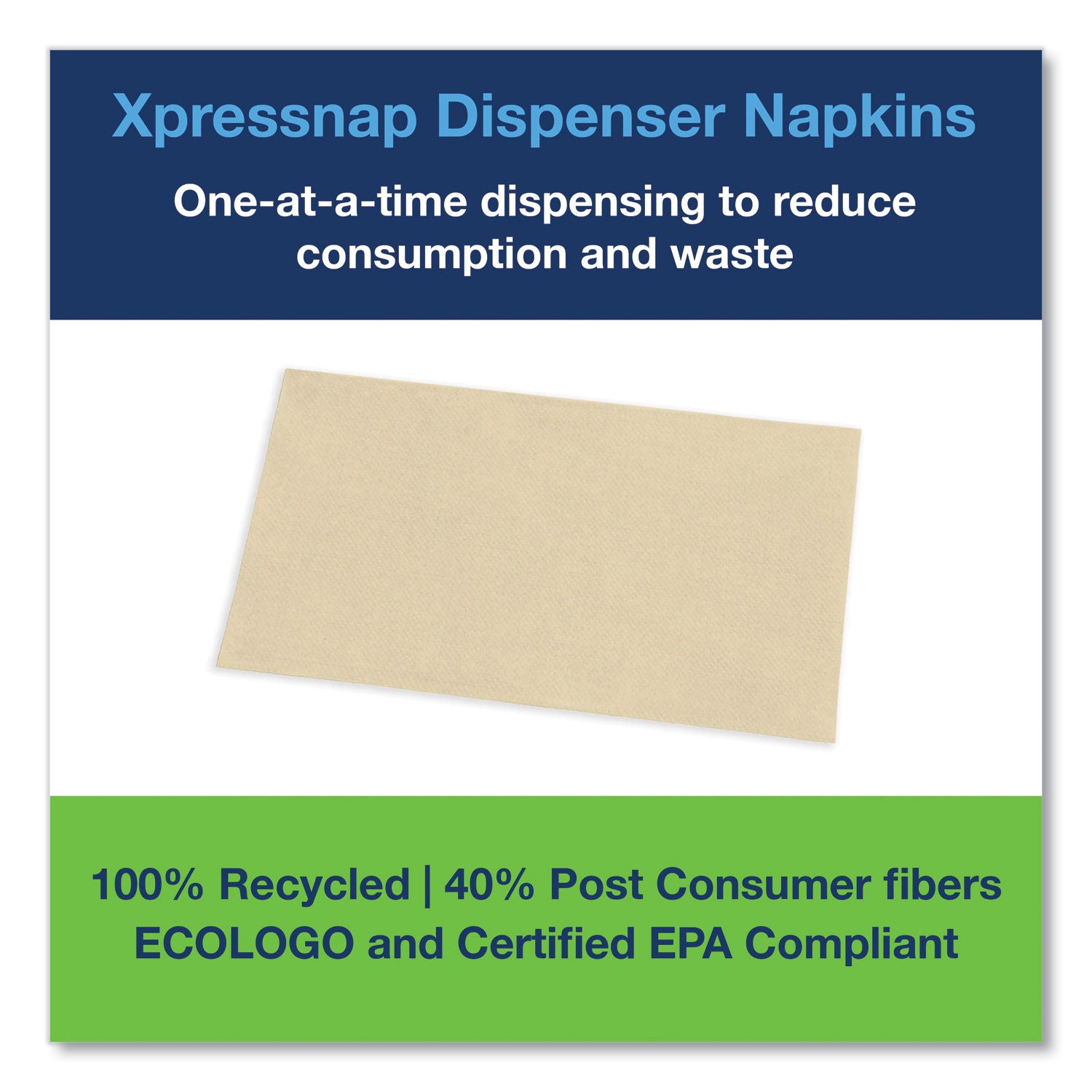 Tork® Xpressnap Interfold Dispenser Napkins, 1-Ply, Bag-Pack, 13 x 8.5, Natural, 500/Pack, 12 Packs/Carton