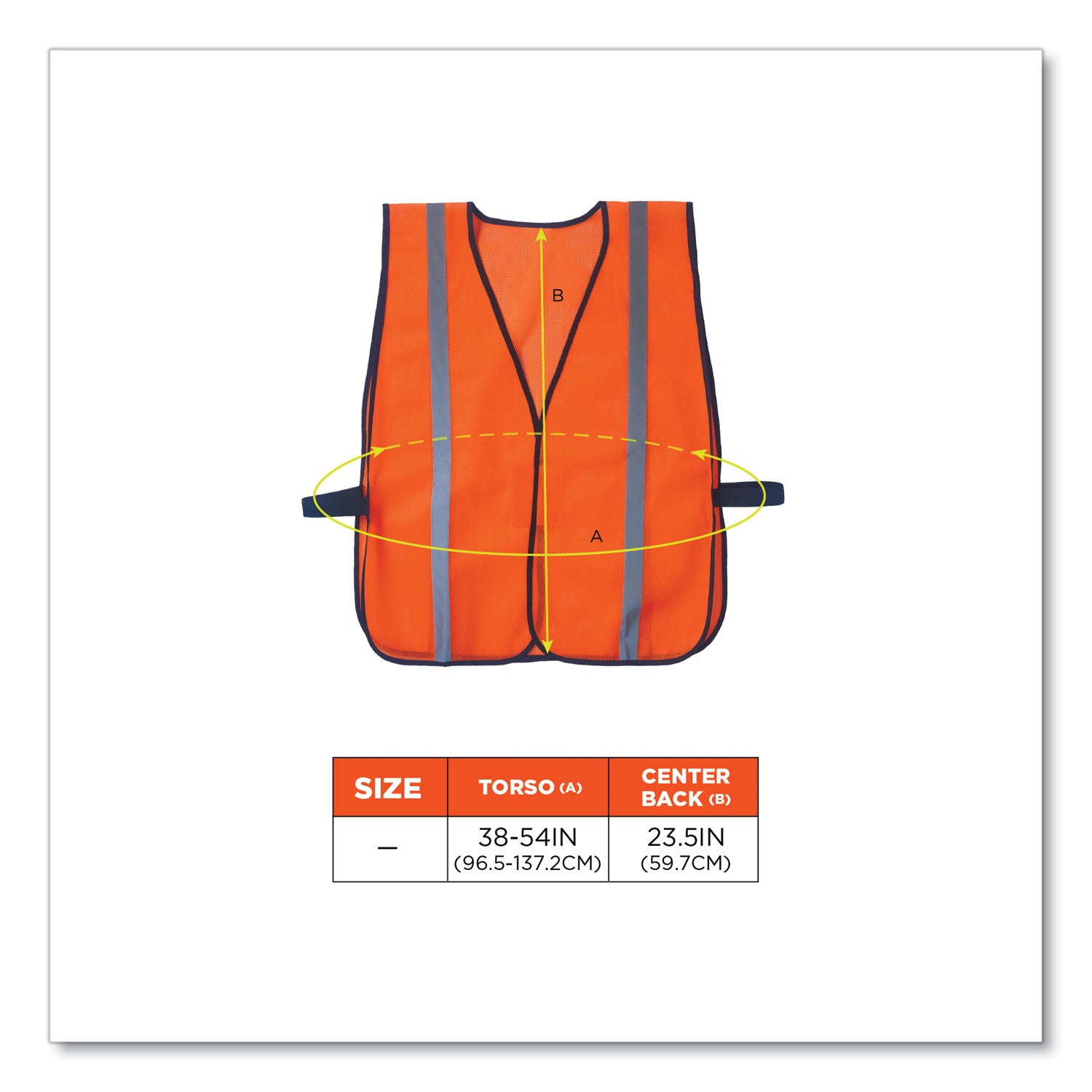 Ergodyne® GloWear 8020HL Non-Certified Standard Vest, Polyester, One Size Fits Most, Orange