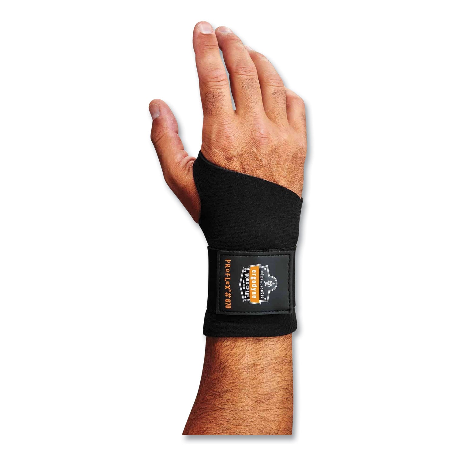 ergodyne® ProFlex 670 Ambidextrous Single Strap Wrist Support, X-Large, Fits Left/Right Hand, Black