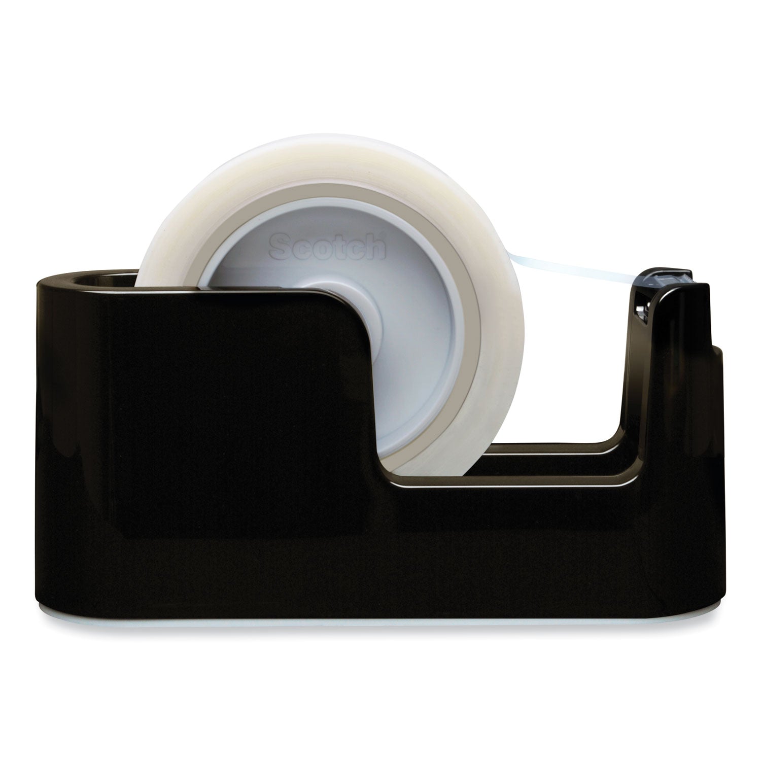 Scotch® Heavy Duty Weighted Desktop Tape Dispenser with One Roll of Tape, 3" Core, ABS, Black