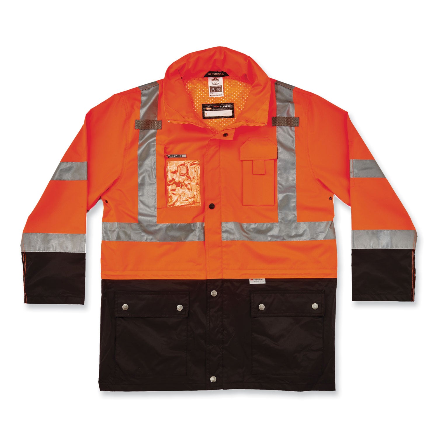 ergodyne® GloWear 8386 Class 3 Hi-Vis Outer Shell Jacket, Polyester, 5X-Large, Orange