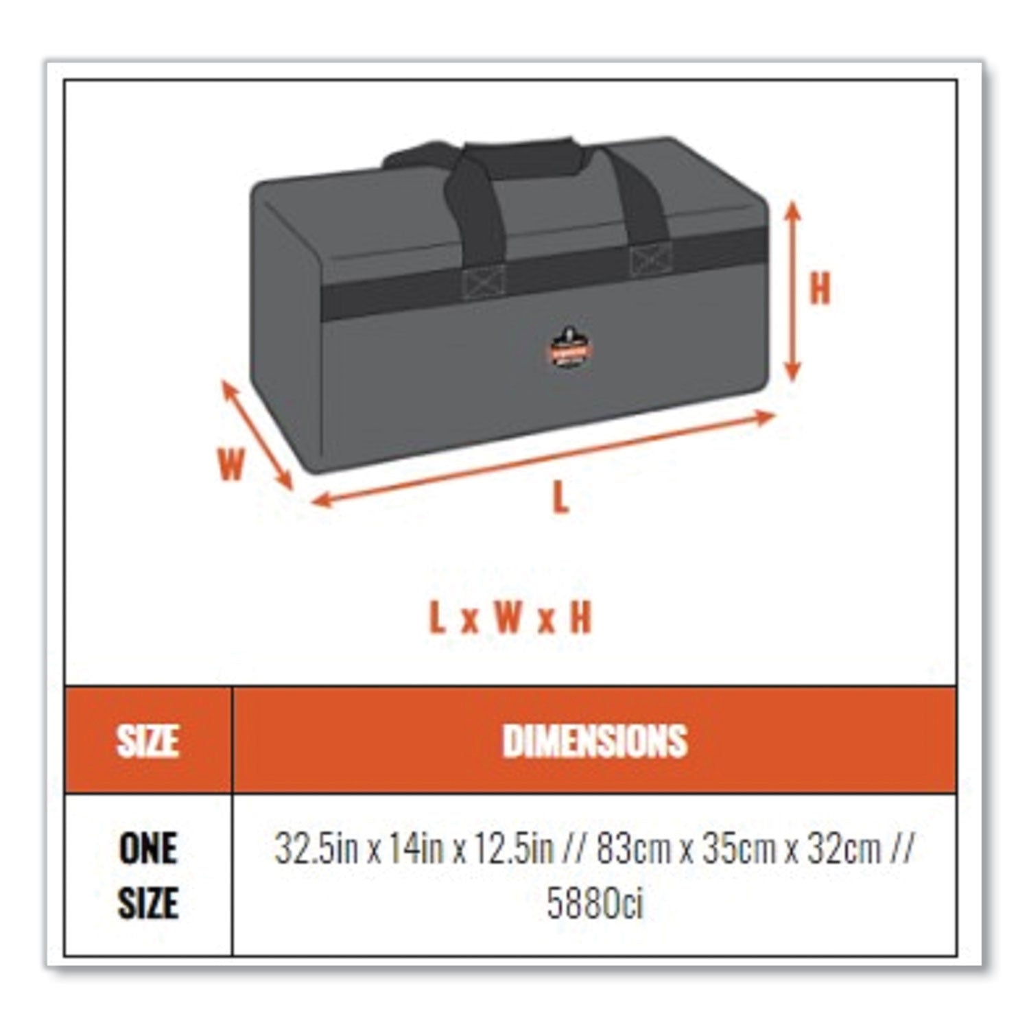 ergodyne® Arsenal 5120 Wheeled Gear Bag, 14 x 32.5 x 12.5, Black