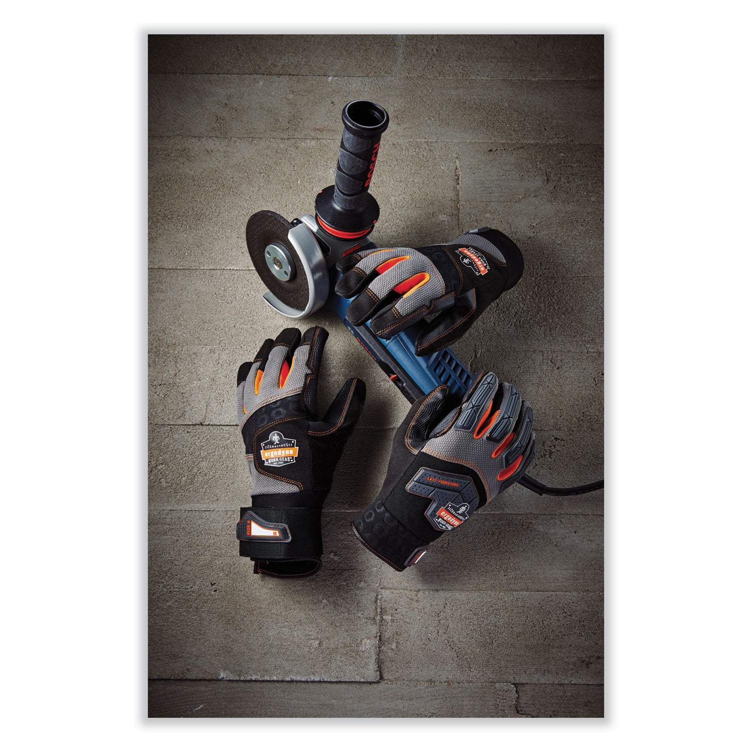 ergodyne® ProFlex 9012 Certified AV Gloves + Wrist Support, Black, Small, Pair