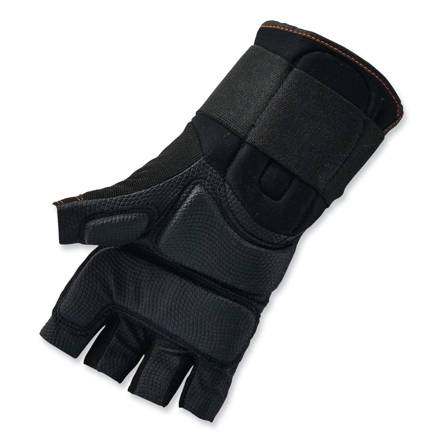 ergodyne® ProFlex 910 Half-Finger Impact Gloves + Wrist Support, Black, Large, Pair