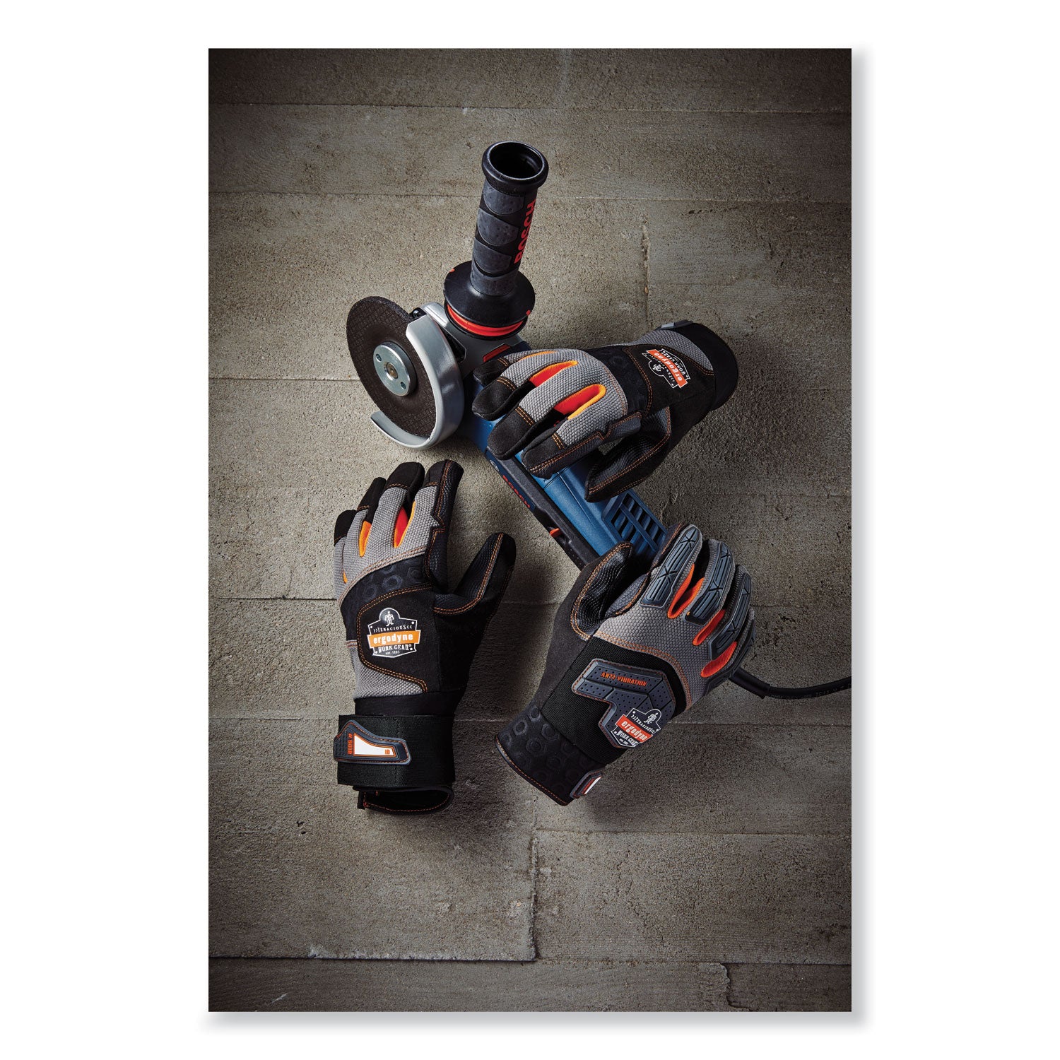 ergodyne® ProFlex 9012 Certified AV Gloves + Wrist Support, Black, Large, Pair