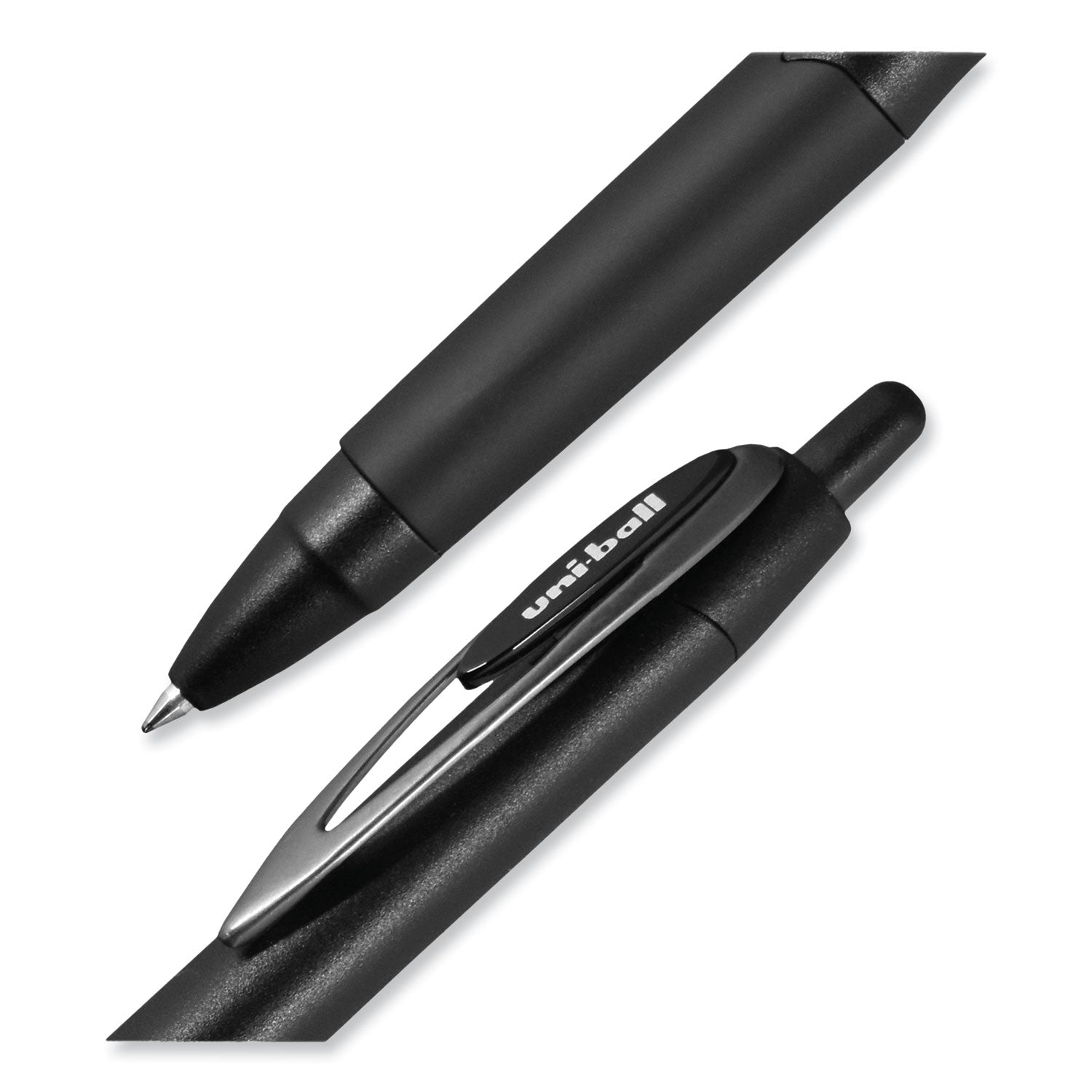 uniball® 207 Plus+ Gel Pen, Retractable, Medium 0.7 mm, Black Ink, Black Barrel, 4/Pack