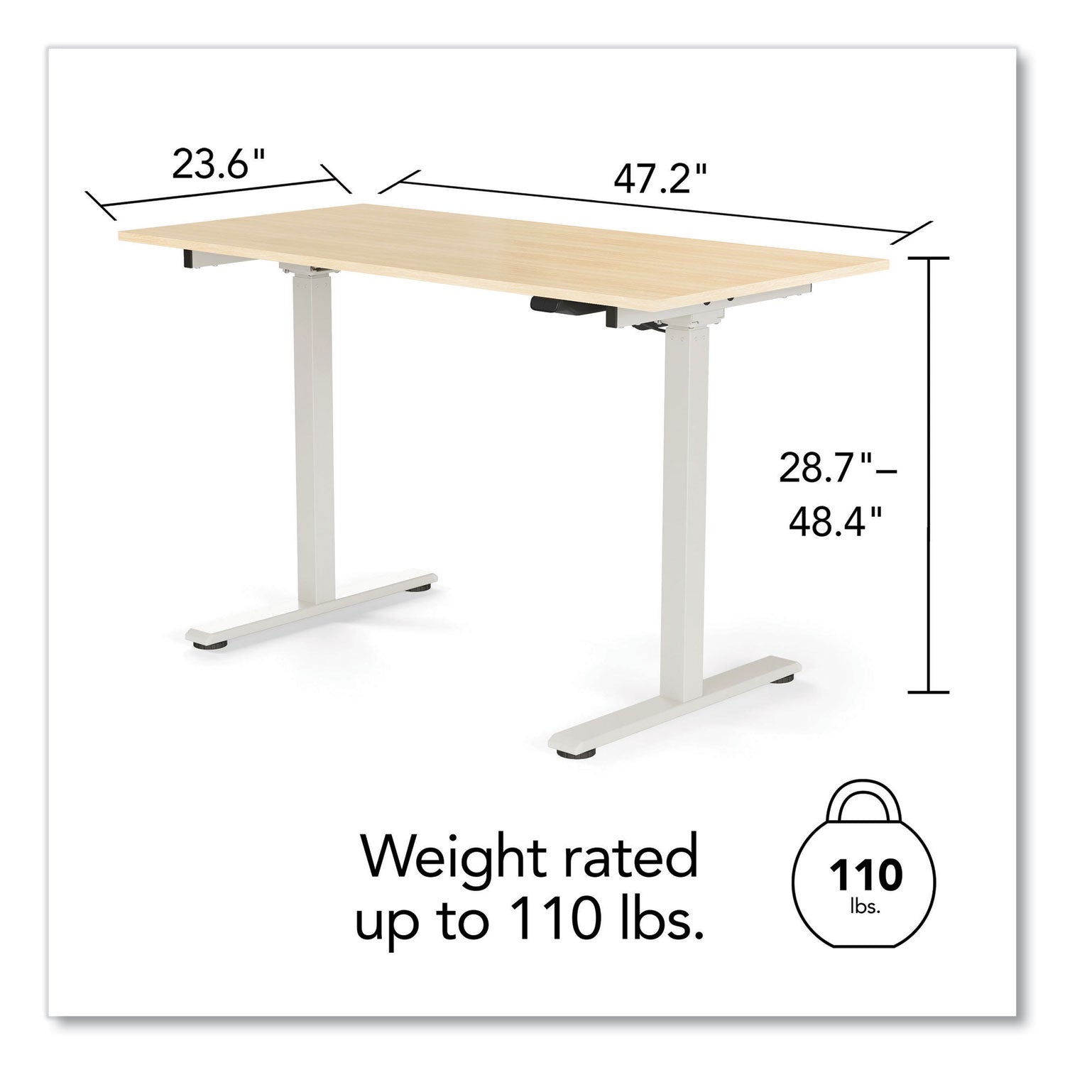Union & Scale™ Essentials Electric Sit-Stand Two-Column Workstation, 47.2