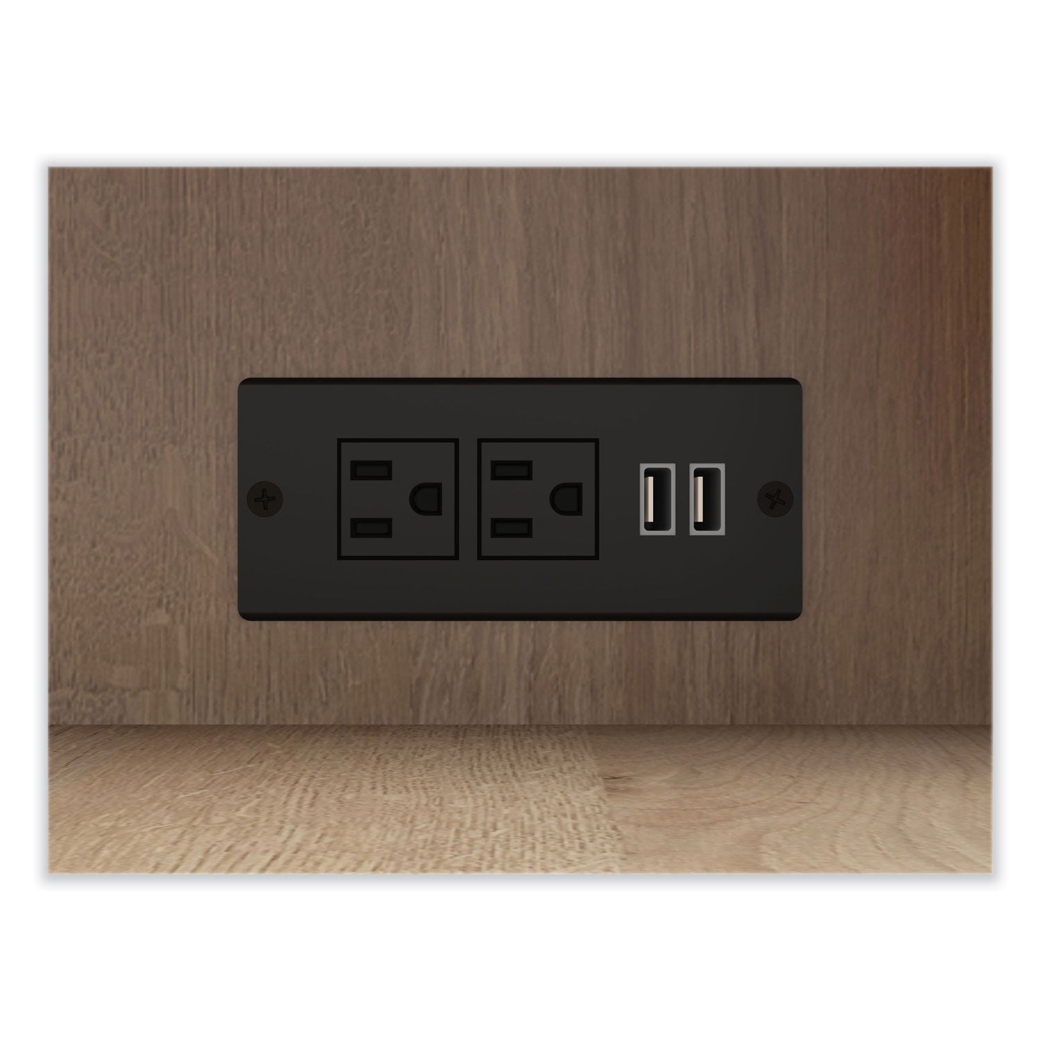 Whalen® Turing Home Office Workstation with Integrated Bookcase and Power Center, 48.3" x 31.75" x 55.25", Desert Ash/Black