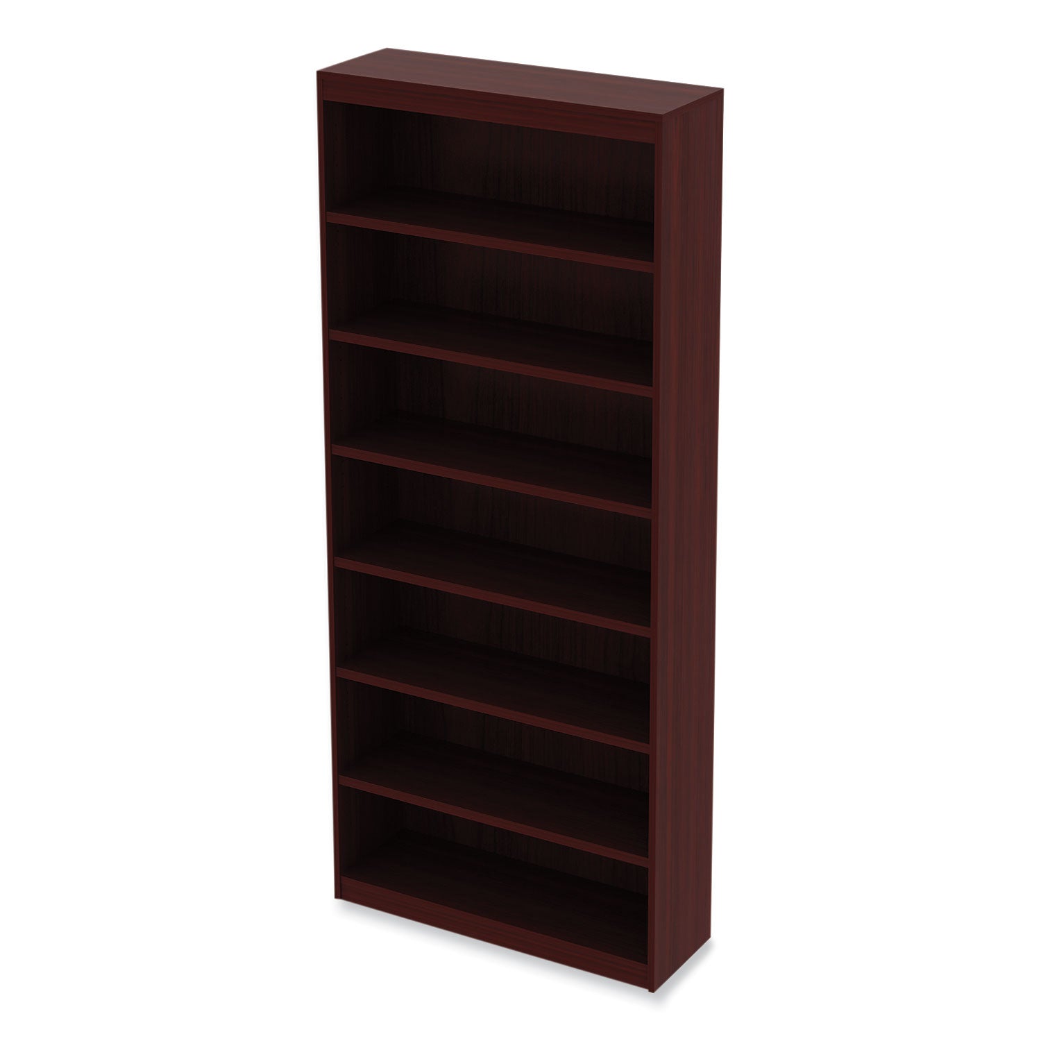 Alera® Alera Valencia Series Square Corner Bookcase, Seven-Shelf, 35.63w x 11.81d x 83.86h, Mahogany