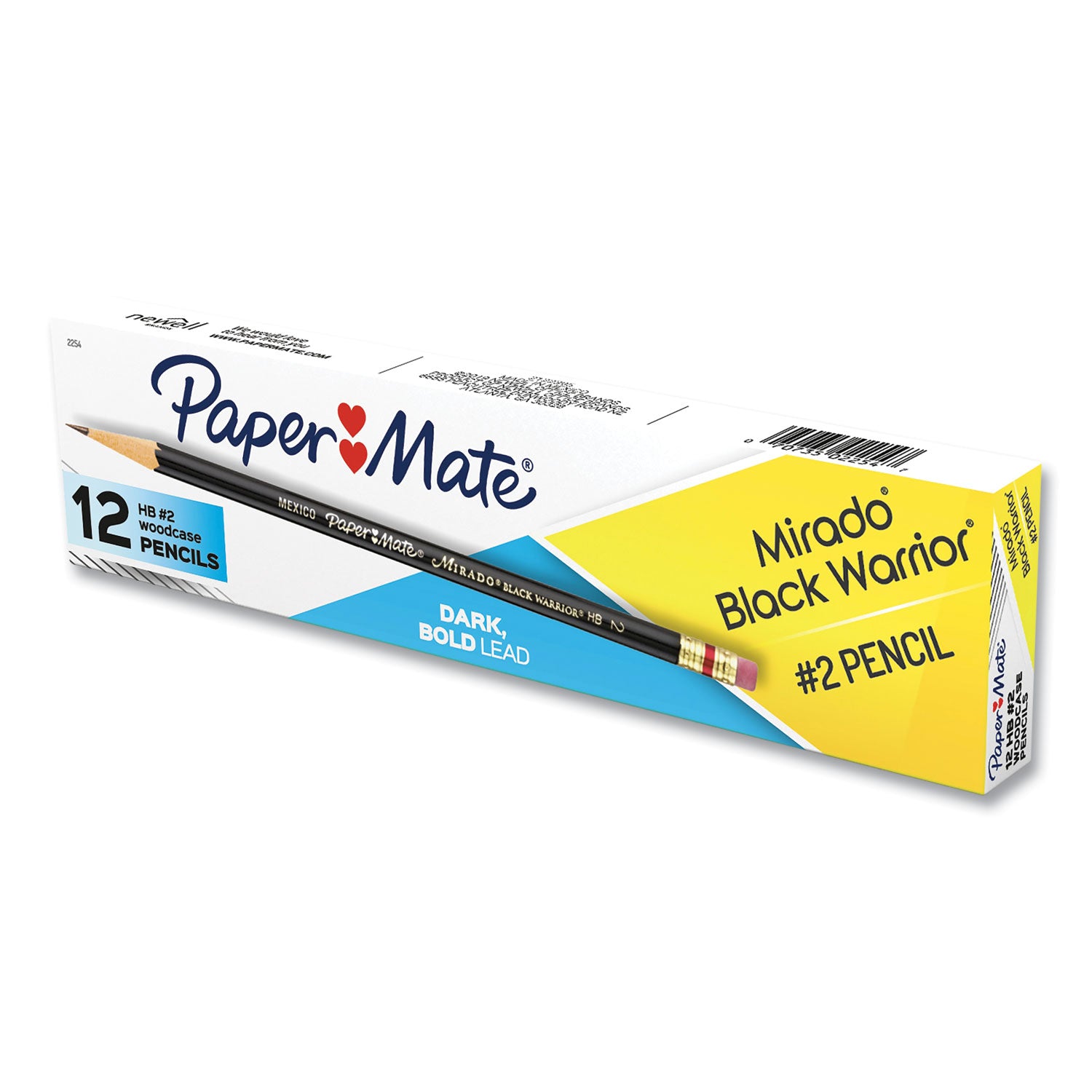 Paper Mate® Mirado Black Warrior Pencil, Hb (#2), Black Lead, Black Matte Barrel, Dozen