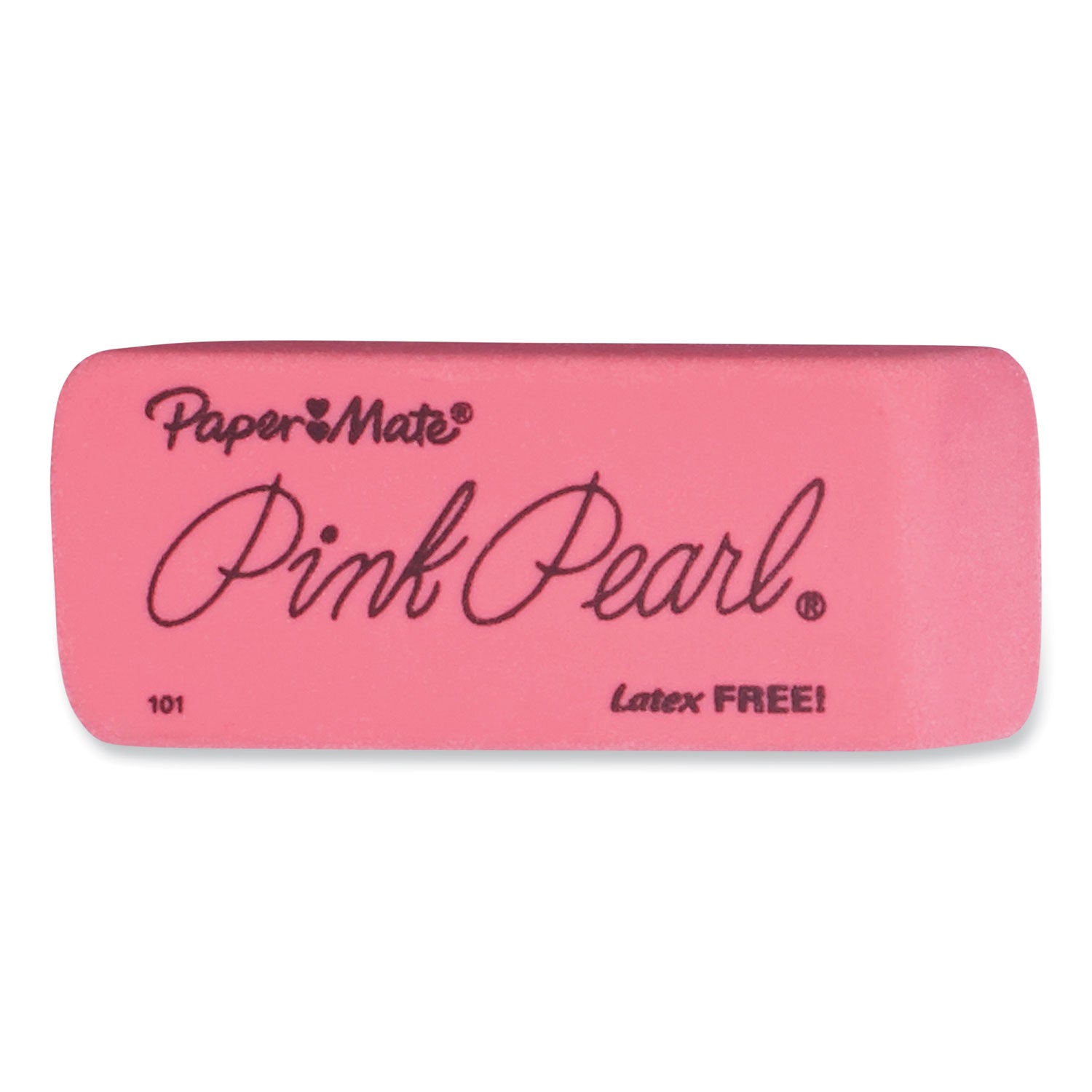 Paper Mate® Pink Pearl Eraser, For Pencil Marks, Rectangular Block, Large, Pink, 12/box