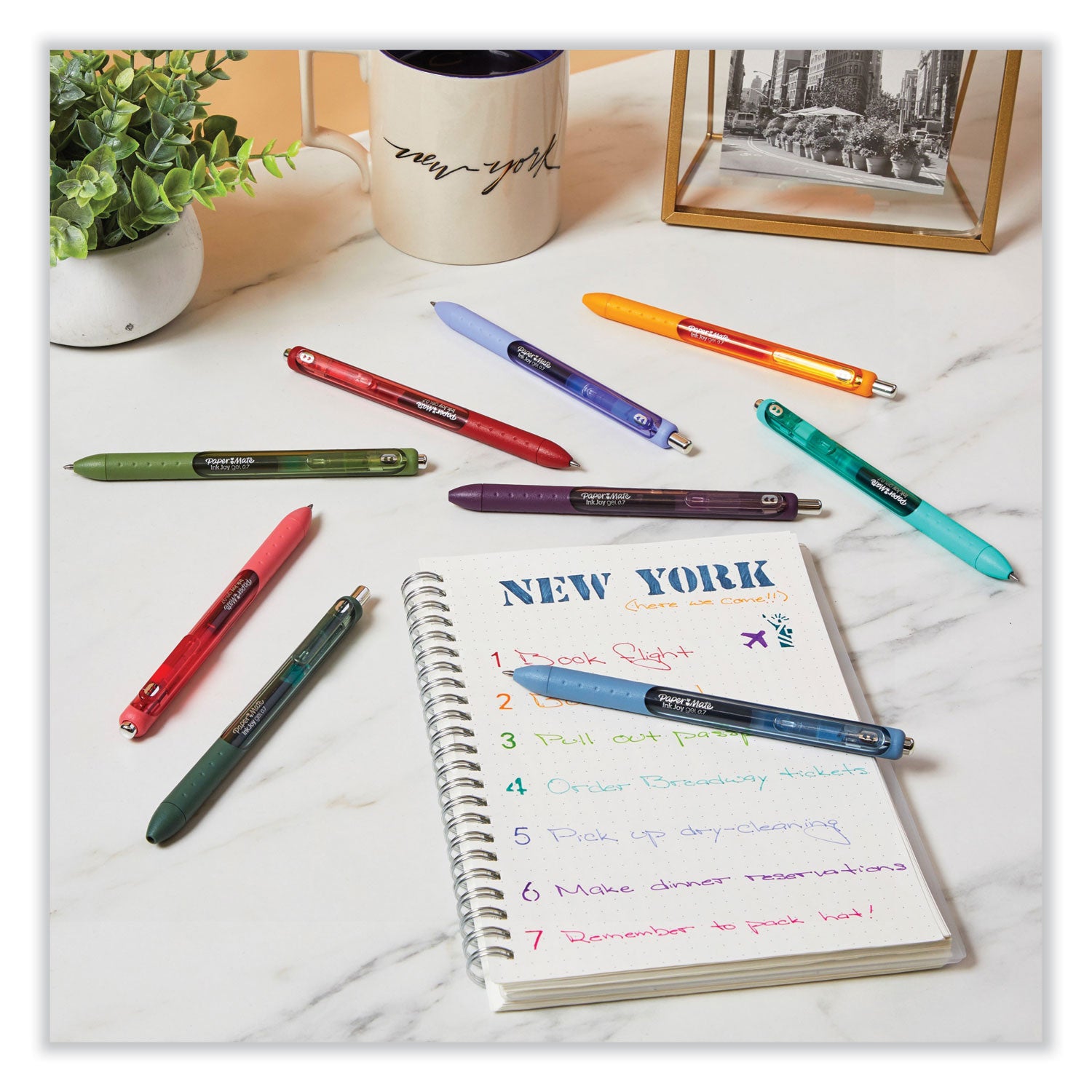 Paper Mate® Inkjoy Gel Pen, Retractable, Medium 0.7 Mm, Assorted Ink And Barrel Colors, 22/pack