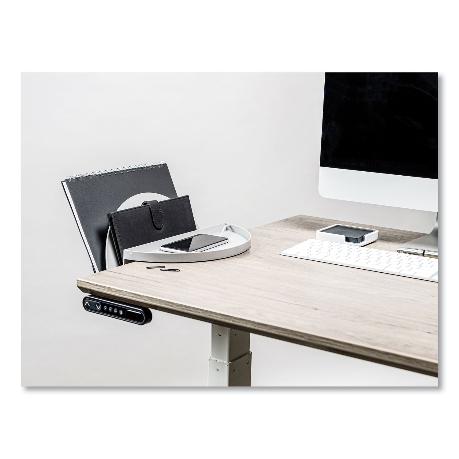 deflecto® Standing Desk File Organizer, 2 Sections, Letter Size, 12 x 9.69 x 7.11, Gray