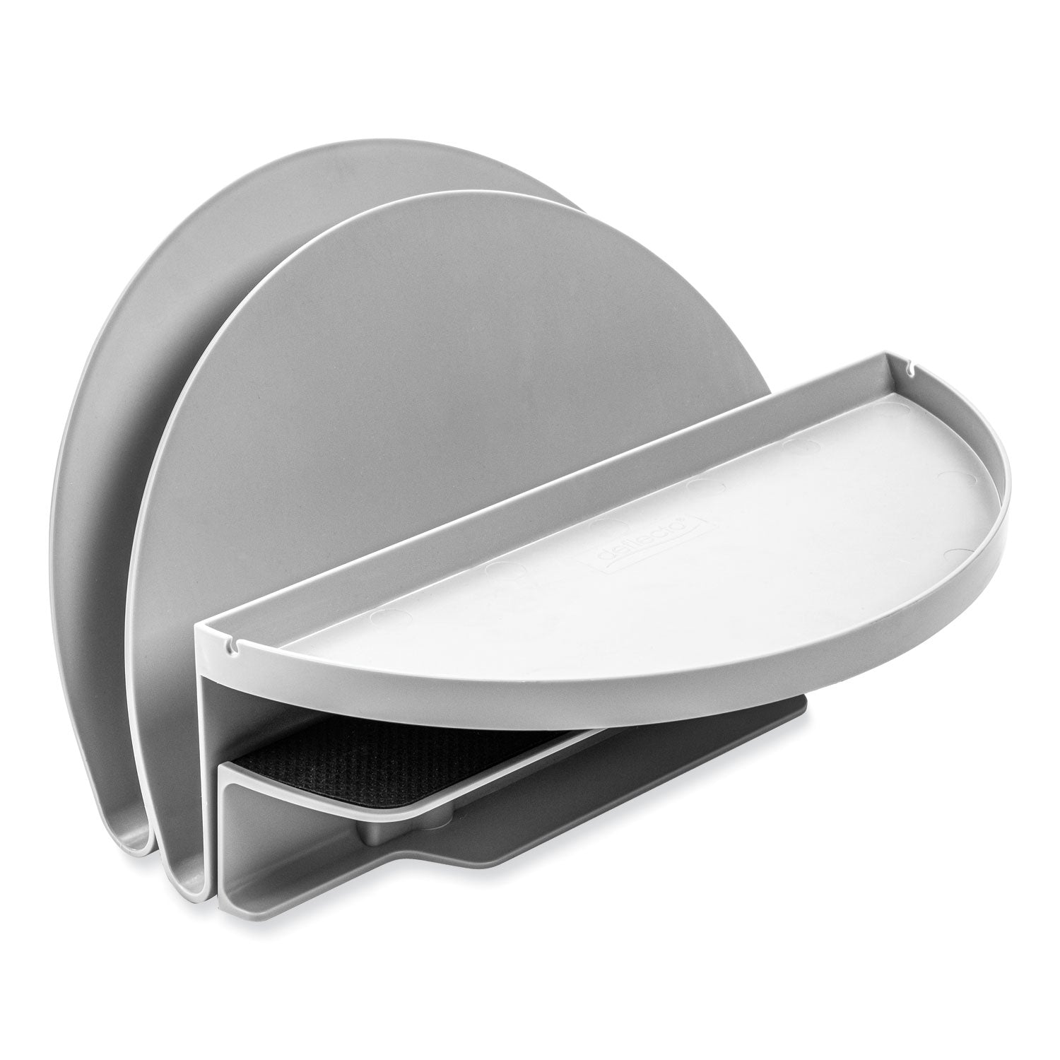deflecto® Standing Desk File Organizer, 2 Sections, Letter Size, 12 x 9.69 x 7.11, Gray