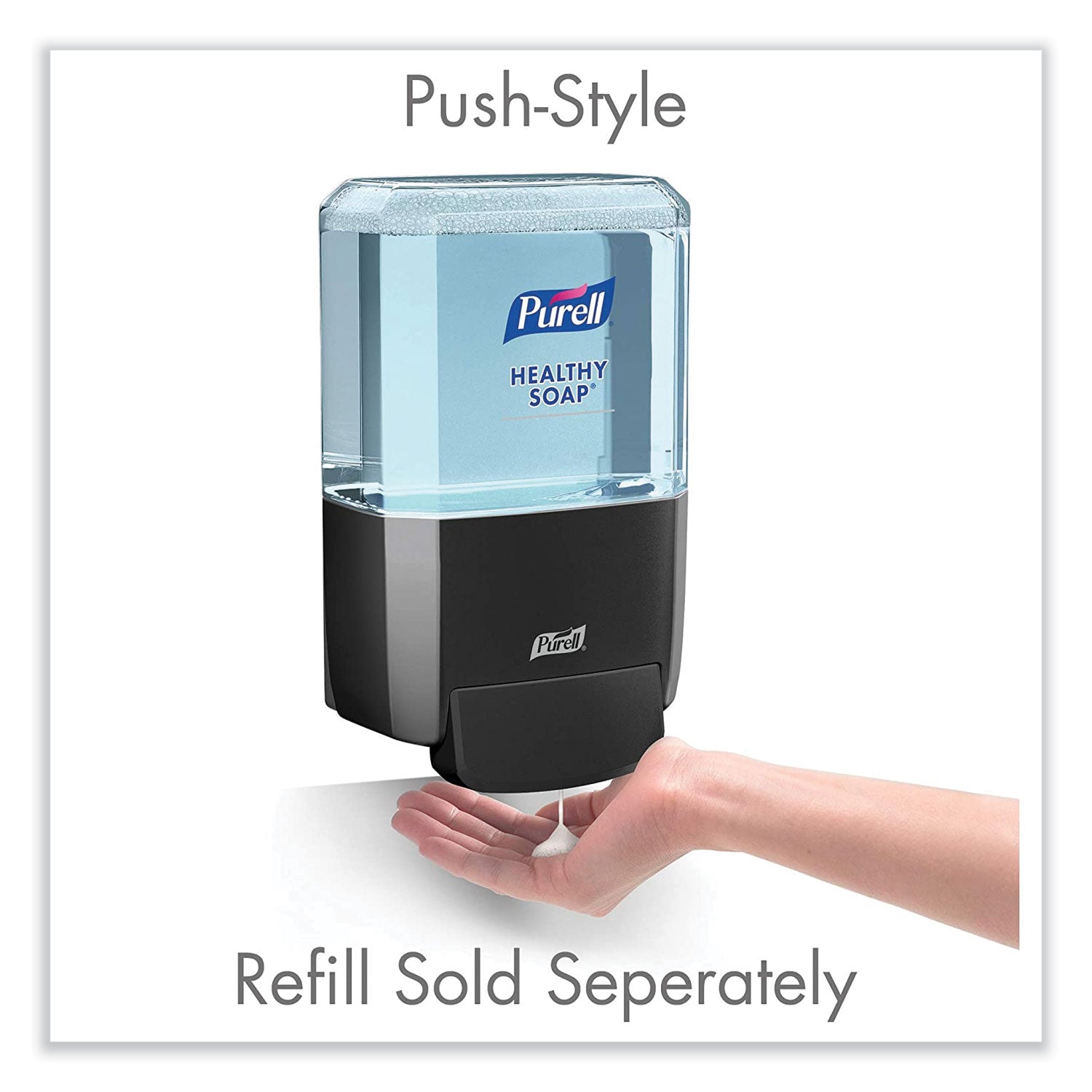 PURELL® Es4 Soap Push-Style Dispenser, 1,200 Ml, 4.88 X 8.8 X 11.38, Graphite