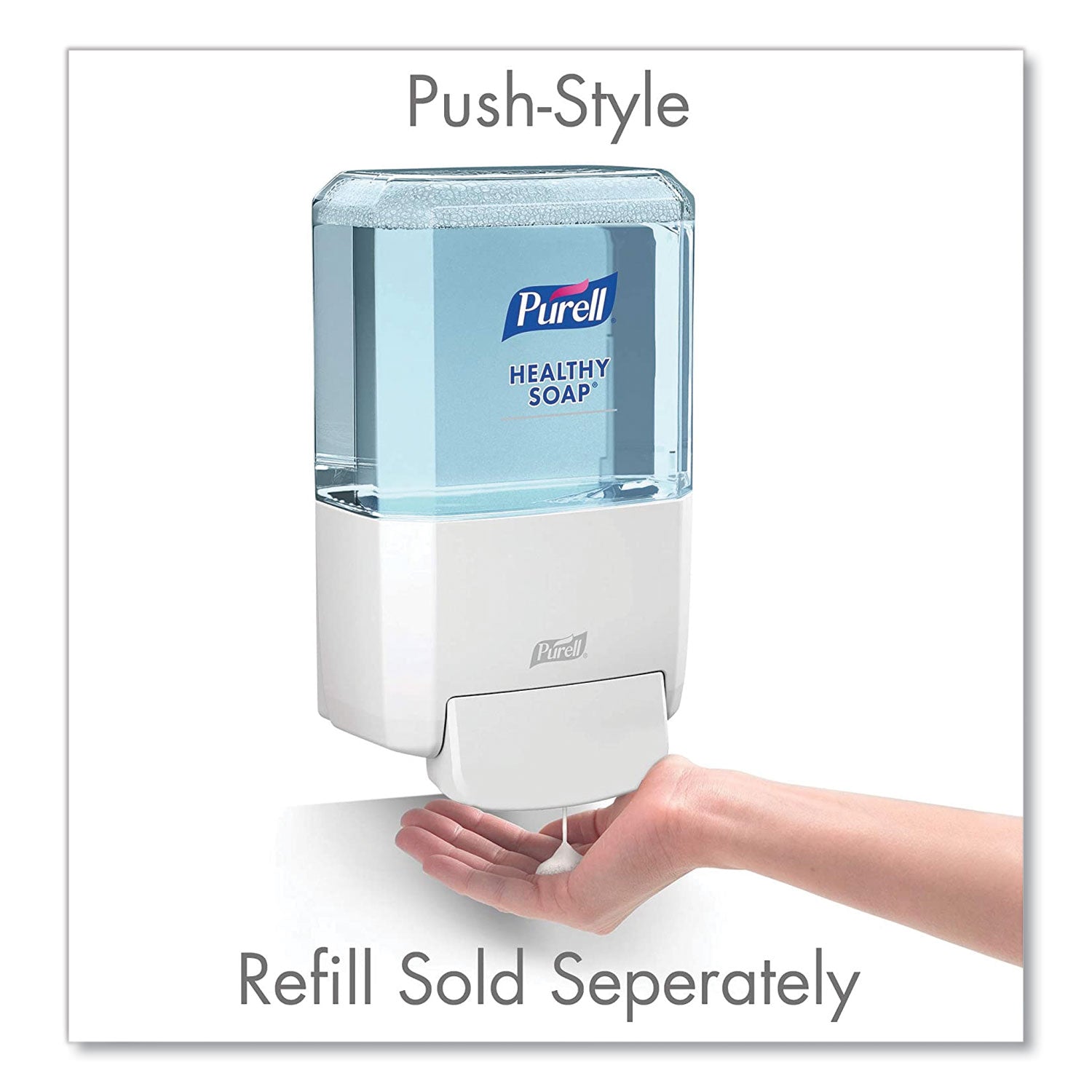 PURELL® Es4 Soap Push-Style Dispenser, 1,200 Ml, 4.88 X 8.8 X 11.38, White