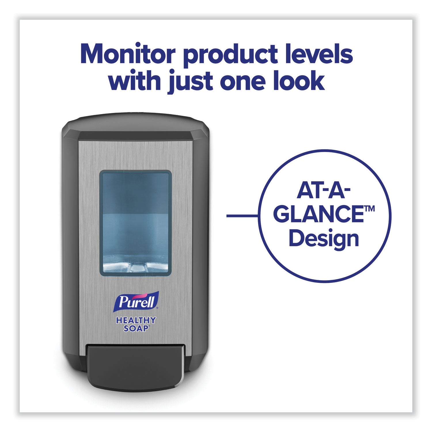 PURELL® Cs4 Soap Push-Style Dispenser, 1,250 Ml, 4.88 X 8.8 X 11.38, Graphite
