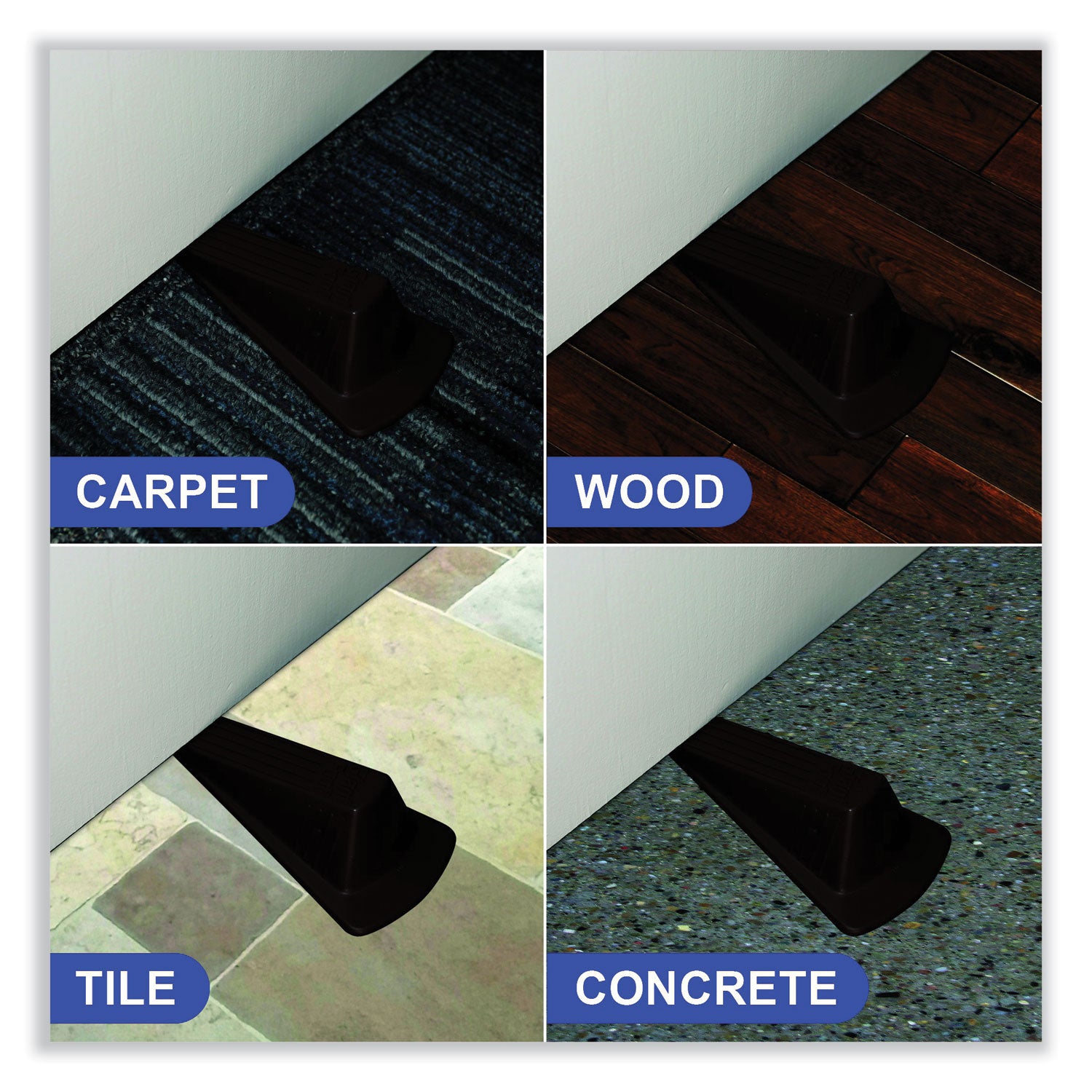 Master Caster® Giant Foot Doorstop, Tpr, 3.5w X 6.75d X 2h, Brown, 12/Box