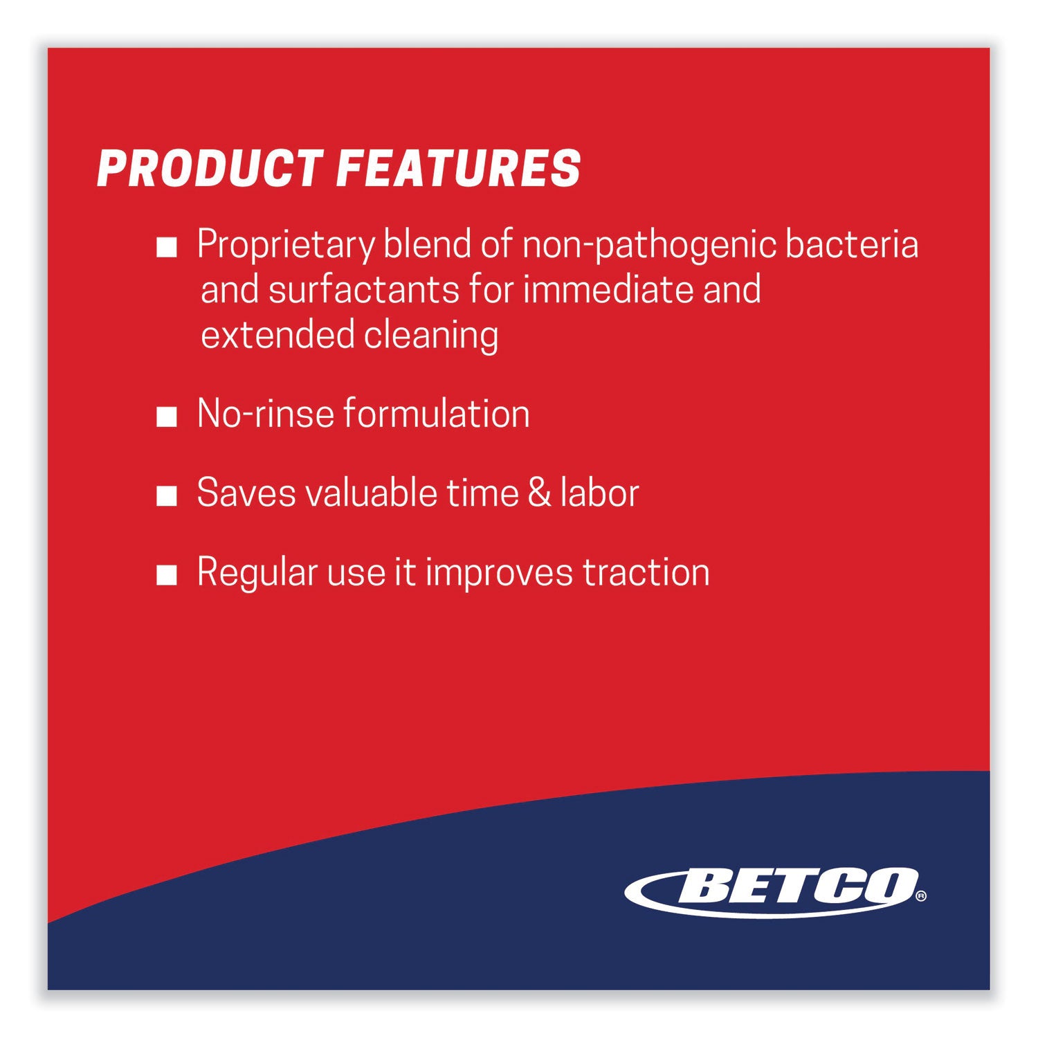 Betco® BioActive Solutions No-Rinse Floor Cleaner, Rain Fresh Scent, 1 gal Bottle, 4/Carton