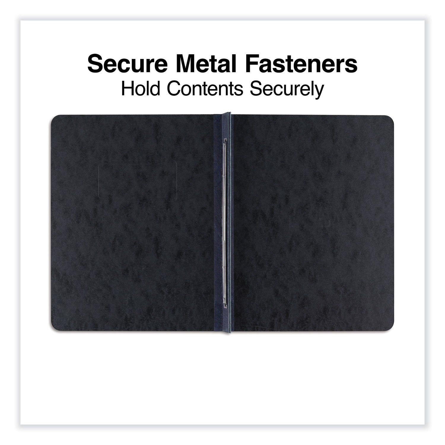 Universal® Pressboard Report Cover, Two-Piece Prong Fastener, 3" Capacity, 8.5 X 11, Black/black