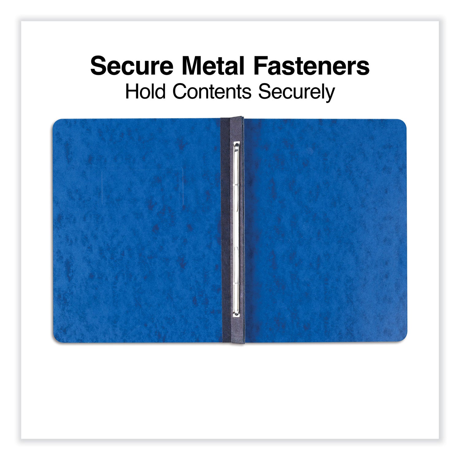 Universal® Pressboard Report Cover, Two-Piece Prong Fastener, 3" Capacity, 8.5 X 11, Dark Blue/dark Blue