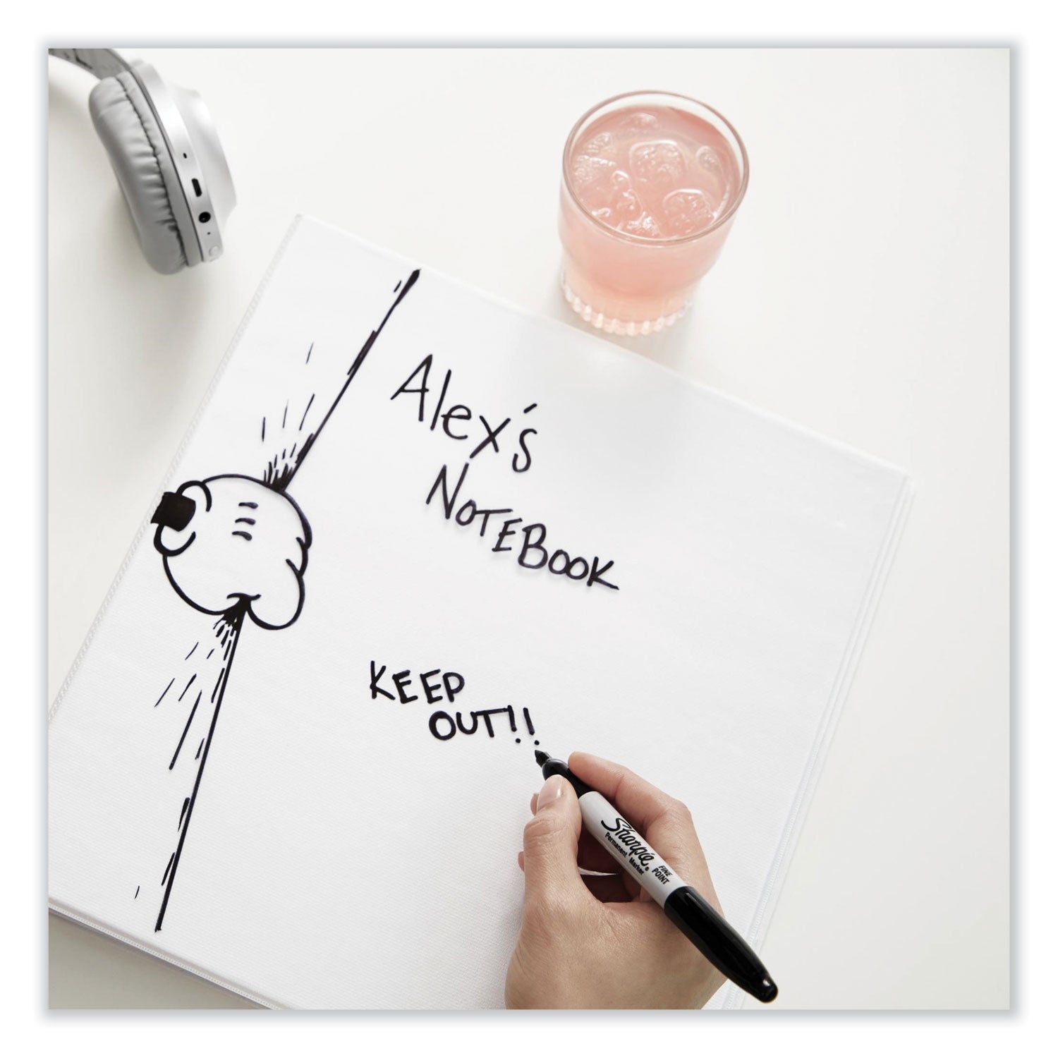 Sharpie® Mixed Point Size Permanent Markers, Assorted Tip Sizes/types, Black, 6/pack