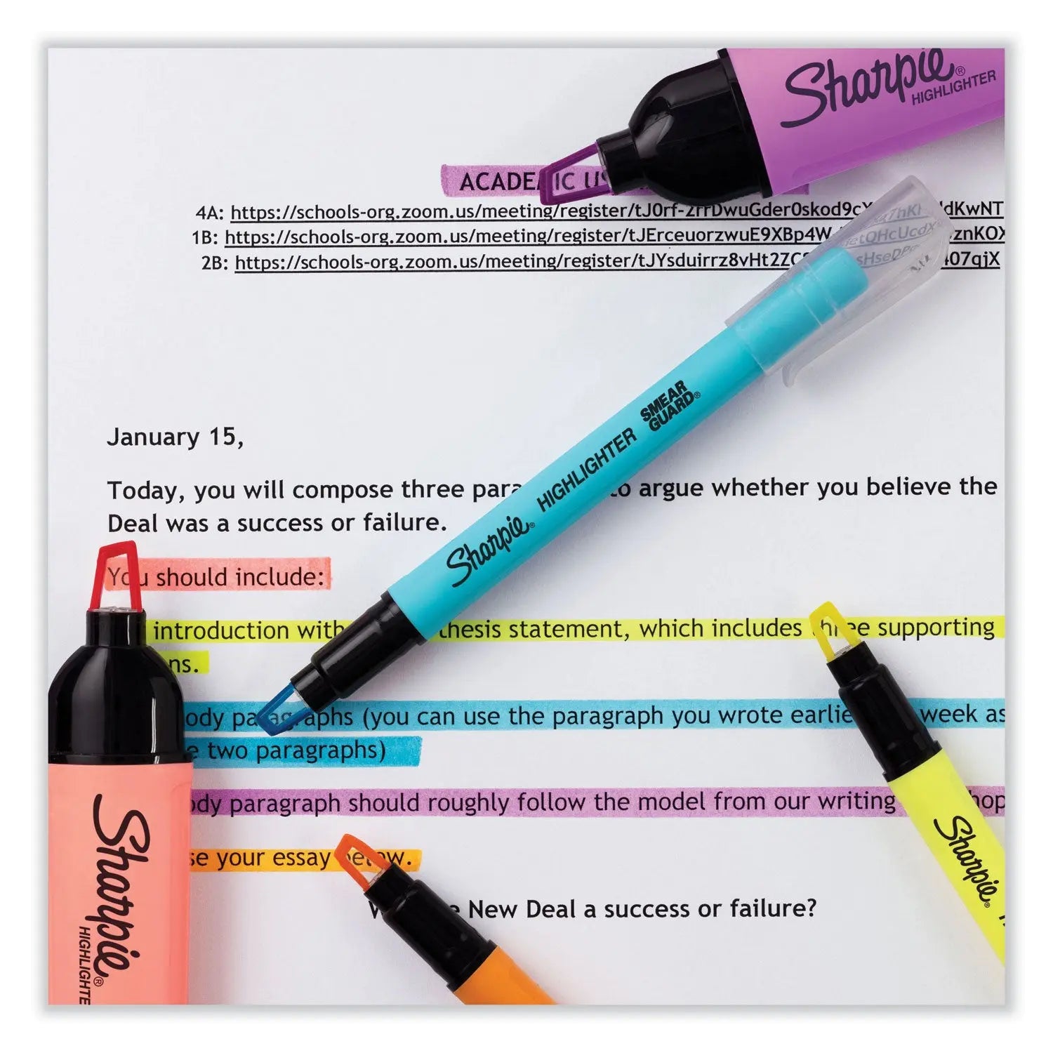 Clearview Pen-Style Highlighter, Assorted Ink Colors, Chisel Tip, Assorted Barrel Colors, 8/Pack Sharpie® Flipcost